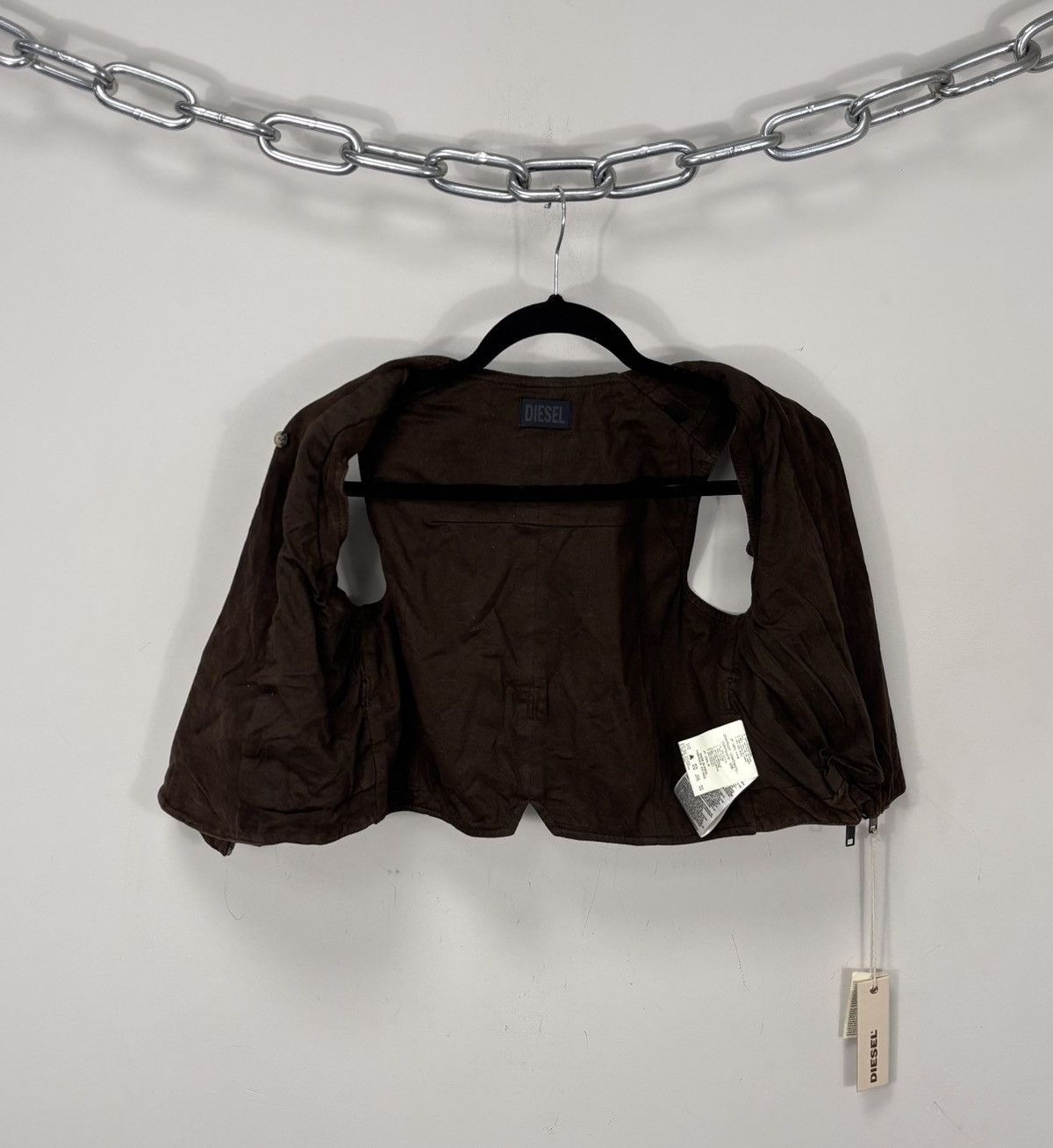 Diesel Diesel L-Zoe Women’s NWT Avant Garde Leather Vest Gilet Size S / US 4 / IT 40 - 3 Thumbnail