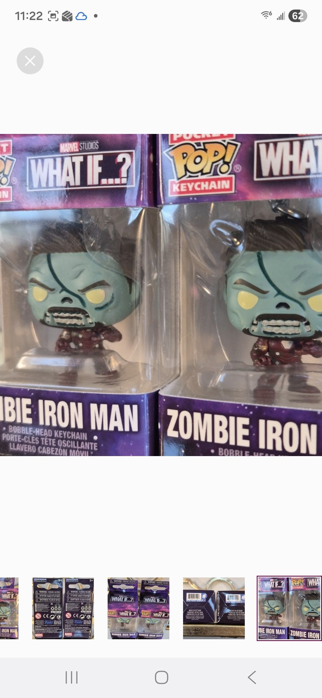 Other 2 Funko × Marvel ZOMBIE IRON MAN-What if?Pocket POP Keychain Size ONE SIZE - 6 Thumbnail