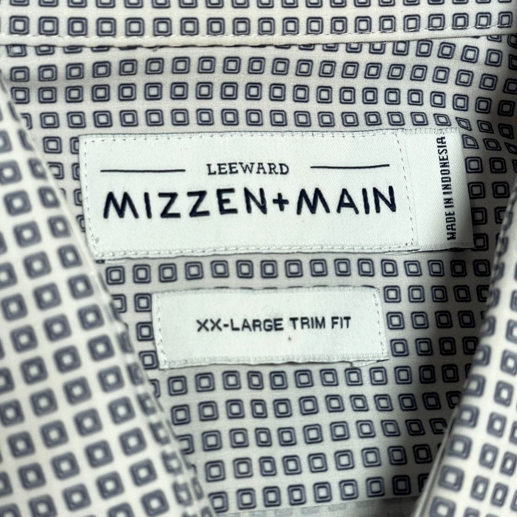 Mizzen+Main Mizzen + Main Shirt Mens 2XL XXL Button Up Stretch White Blue Trim Fit Size US XXL / EU 58 / 5 - 4 Thumbnail
