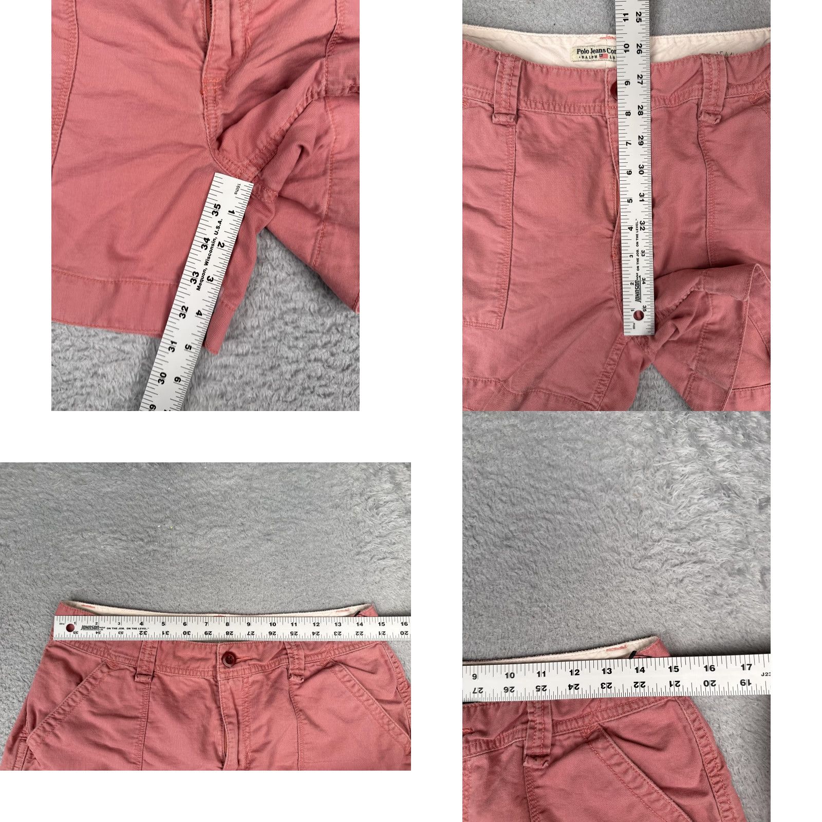 Polo Ralph Lauren Polo Jeans Company Shorts Womens 8 Pink Chino Flat Front Summer 28x5 Tailored Casual Womens Size 30" / US 8 / IT 44 - 8 Thumbnail
