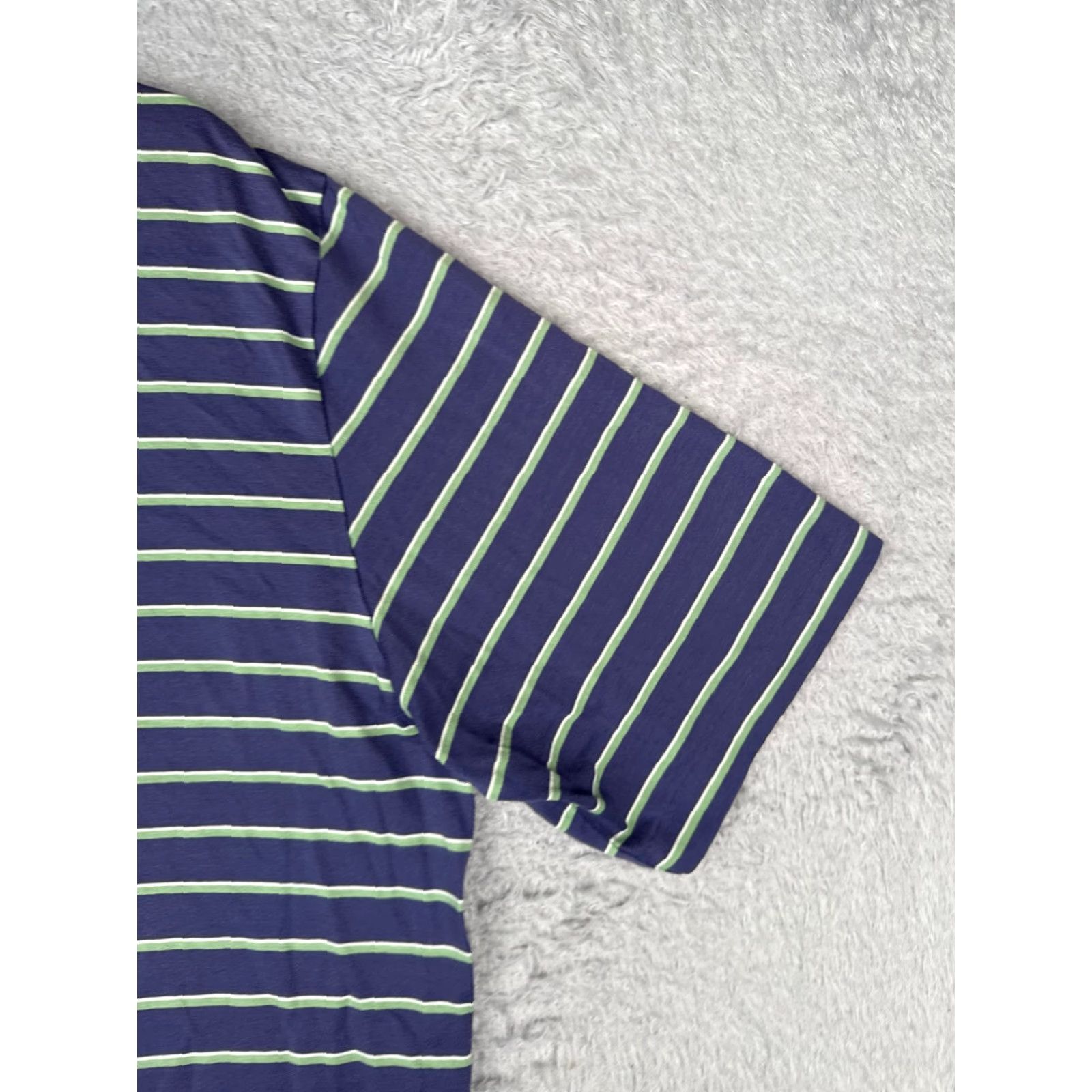 Ralph Lauren VINTAGE Ralph Lauren Polo Golf Shirt Men Large Blue Green Stripe 100% Cotton Polo Shirt Mens Large Blue Striped 100% Cotton Size US L / EU 52-54 / 3 - 2 Thumbnail