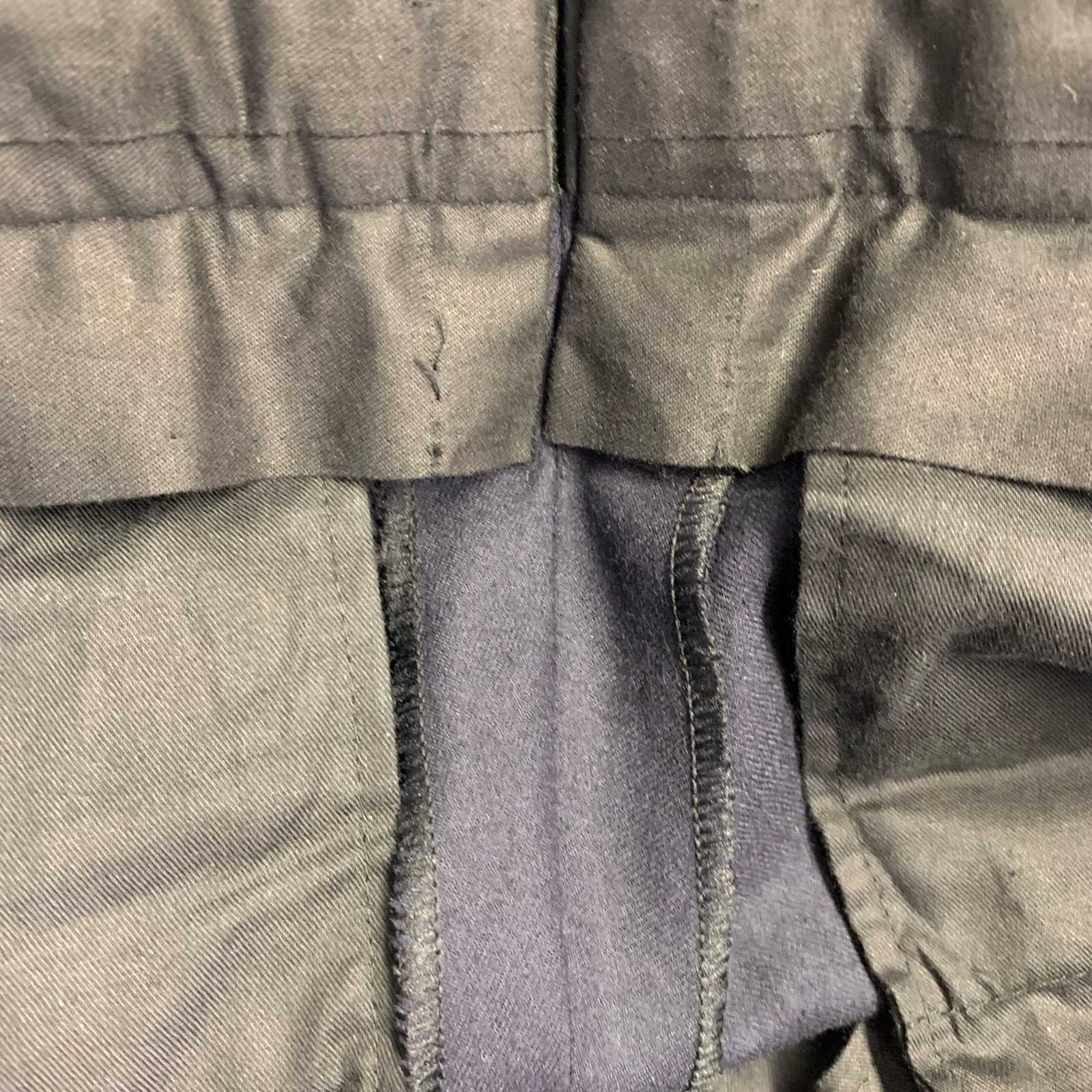Hadleigh's Navy Black Two Toned Wool Side Tabs Tapered Dress Pants Size US 30 / EU 46 - 6 Thumbnail