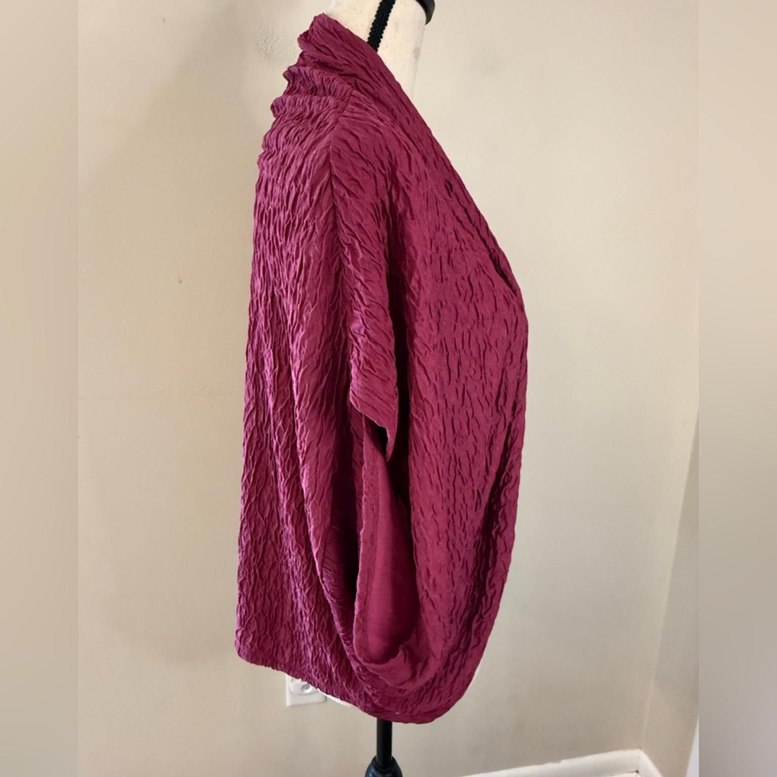 Other Simonton Says burgundy pink crinkle cardigan SZ XS Size XS / US 0-2 / IT 36-38 - 2 Thumbnail