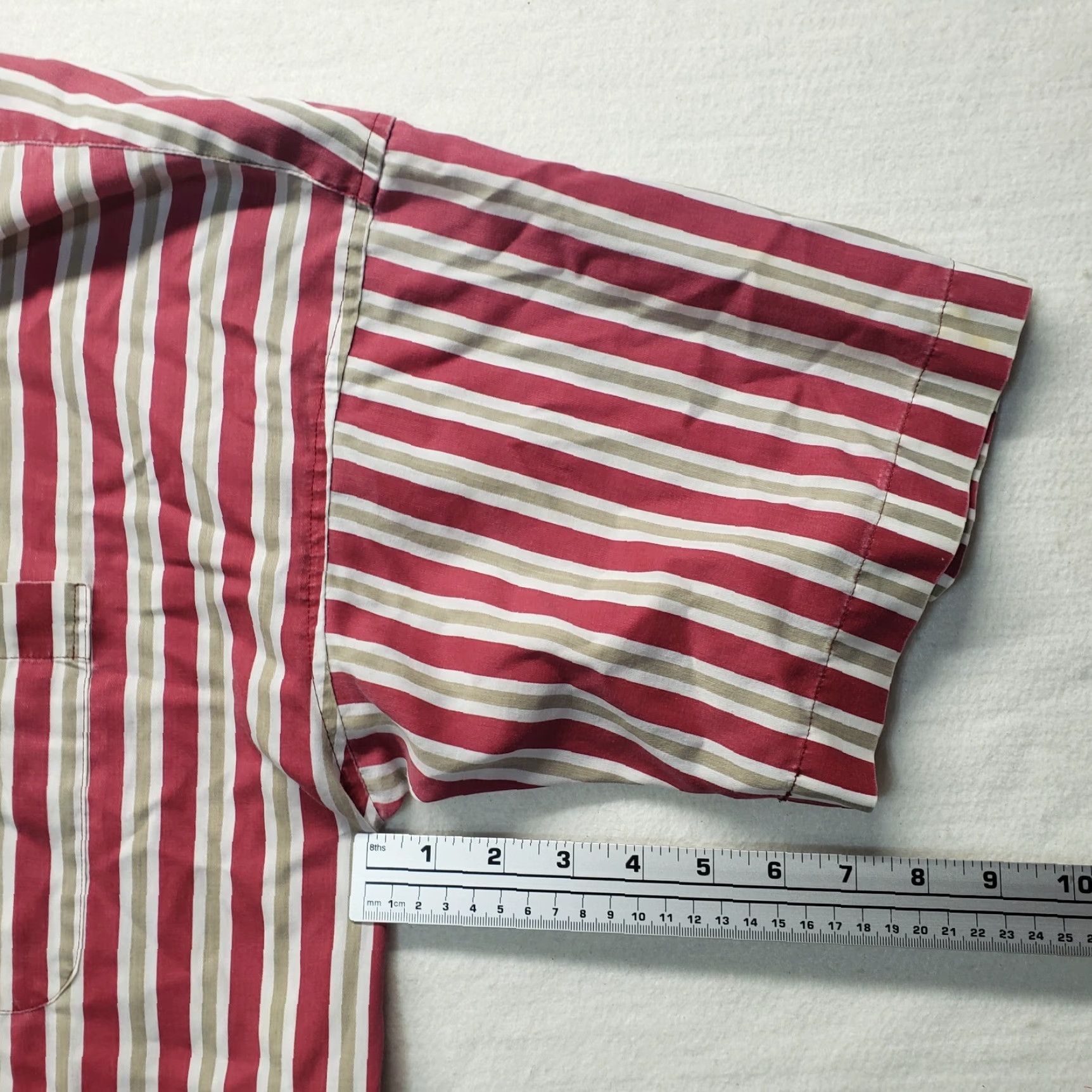 Vintage Loafers Shirt Red Striped Button Up Short Sleeve Adult Men XL Button-Down Collared Casual Shirt Size US XL / EU 56 / 4 - 5 Thumbnail