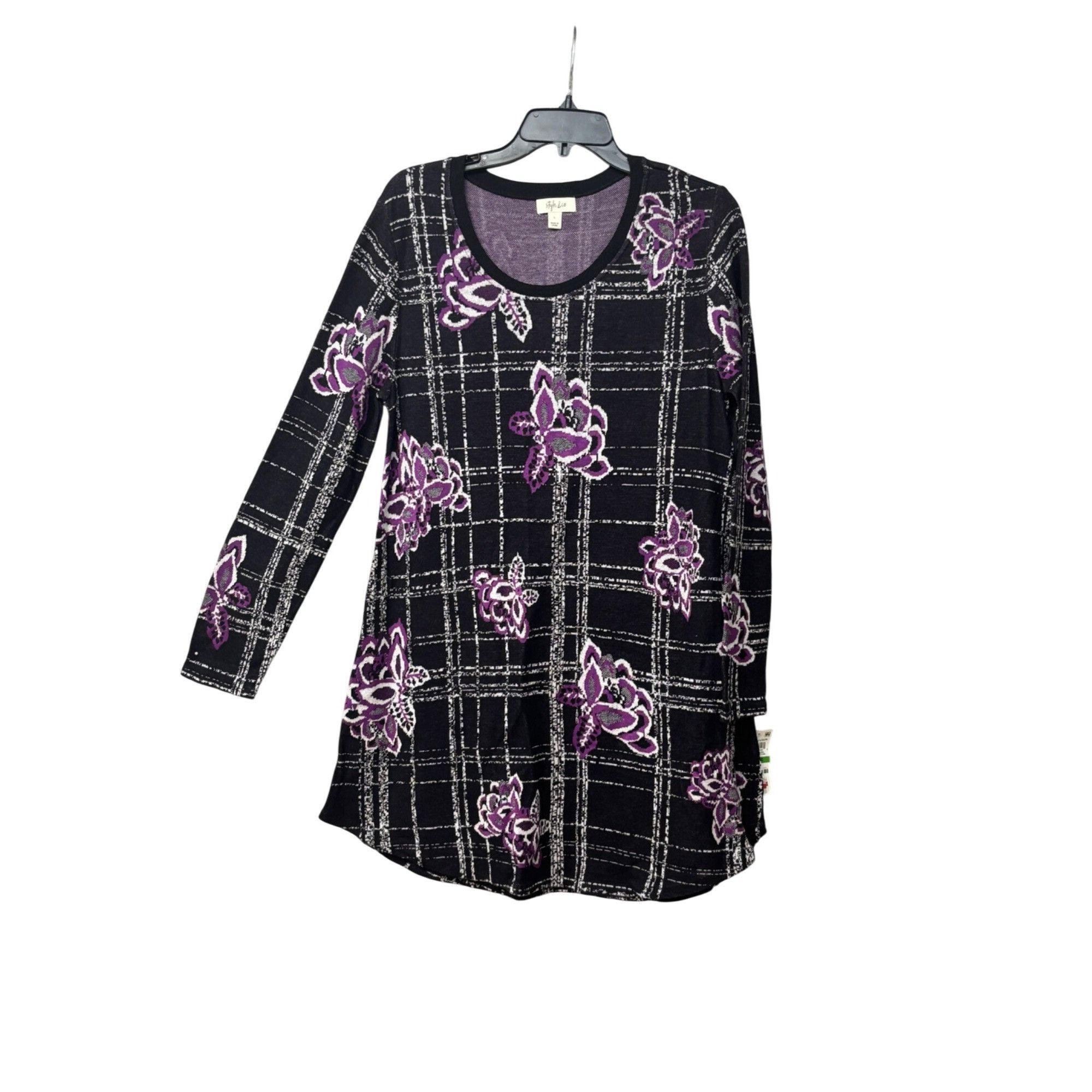 Other Style & Co Patterned Jacquard Sweater, Violet combo, Sz. L Size L / US 10 / IT 46 - 9 Thumbnail