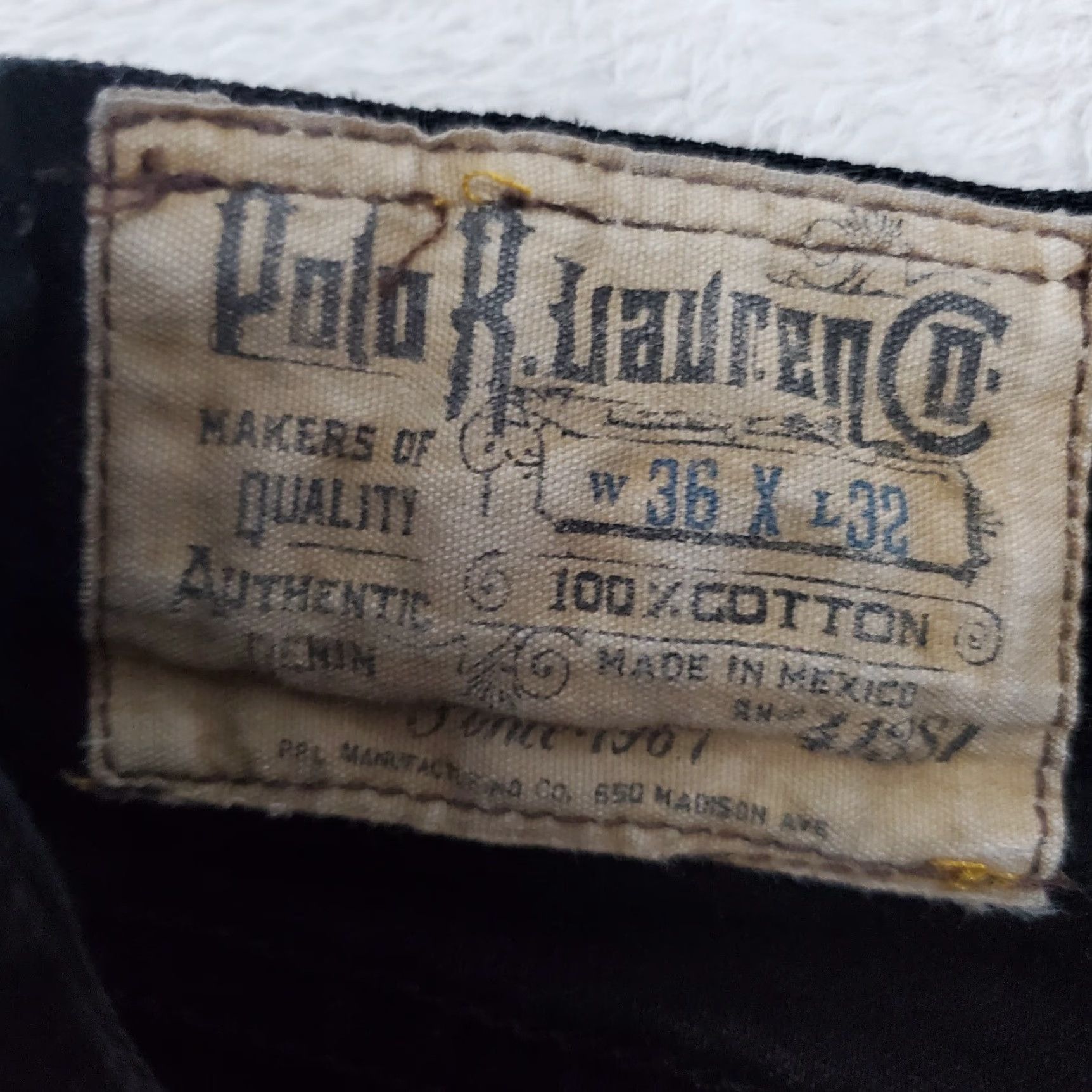 Polo Ralph Lauren Polo Ralph Lauren Jeans Mens 36x32 Black Straight Mid Rise 100% Cotton Denim Size US M / EU 48-50 / 2 - 3 Thumbnail