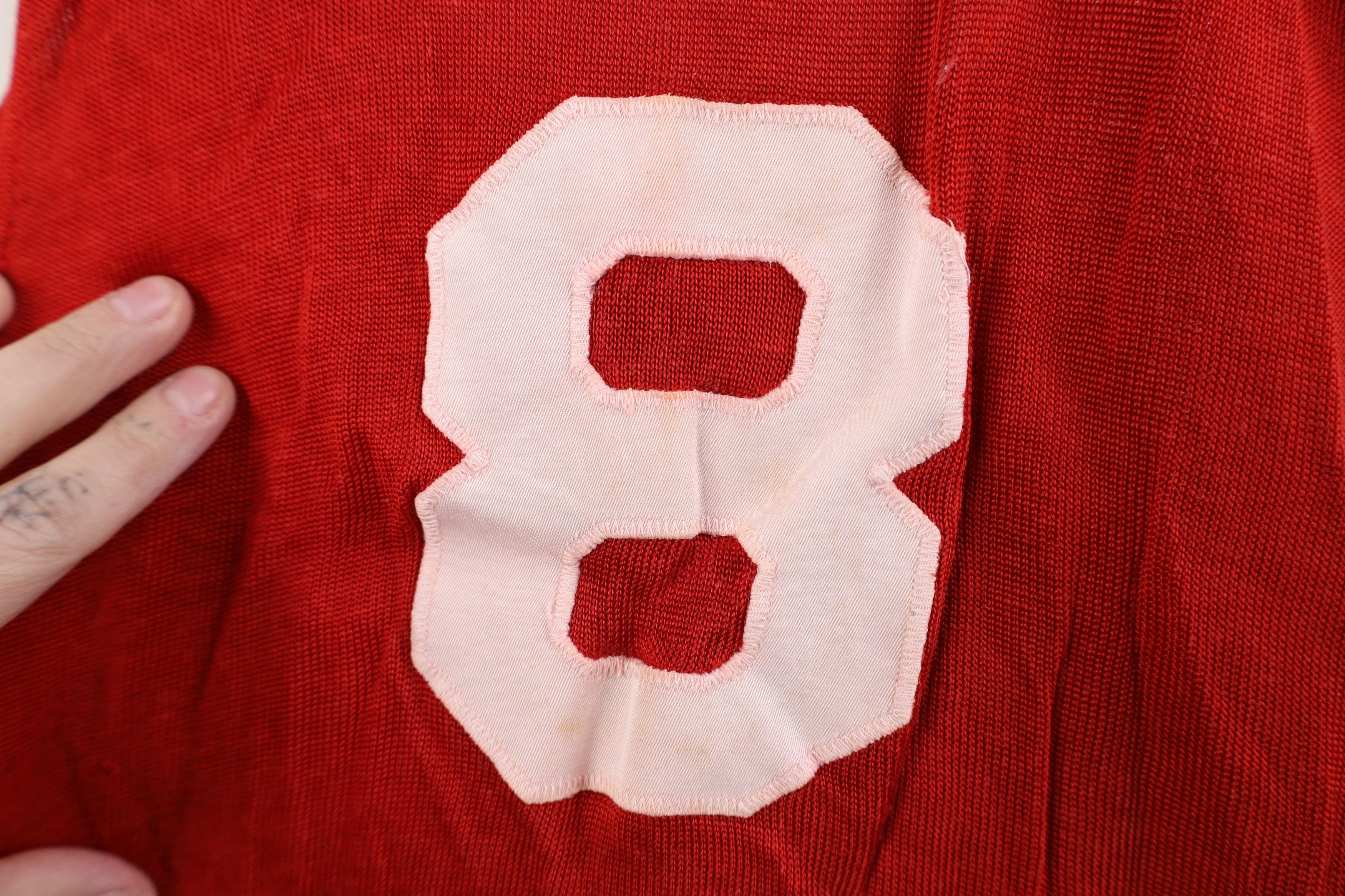 Vintage Vintage 40s 50s Chain Stitch Salem Basketball Jersey Red USA Size US XL / EU 56 / 4 - 10 Thumbnail