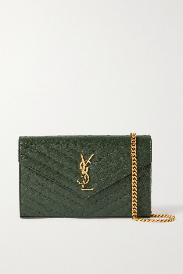 Saint Laurent Paris o1b1hav110924 Size: OS / Classic Chain Leather Wallet Green Size ONE SIZE - 1 Thumbnail