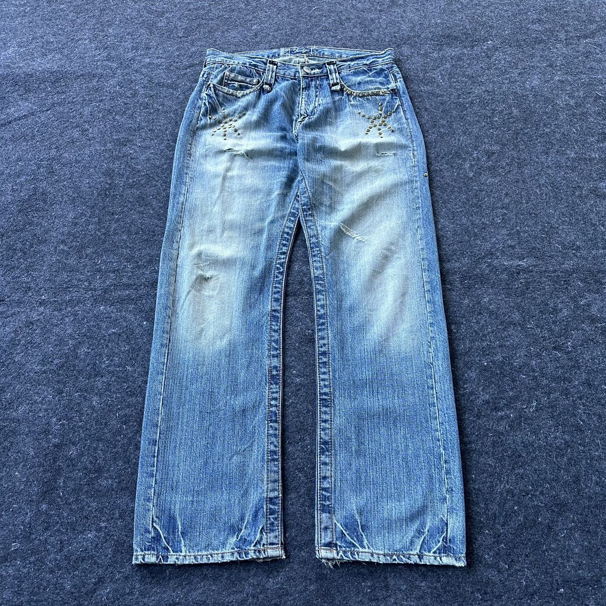 Japanese Brand Fudge Regular Distressed Denim W33 D653 Size US 33 - 1 Thumbnail