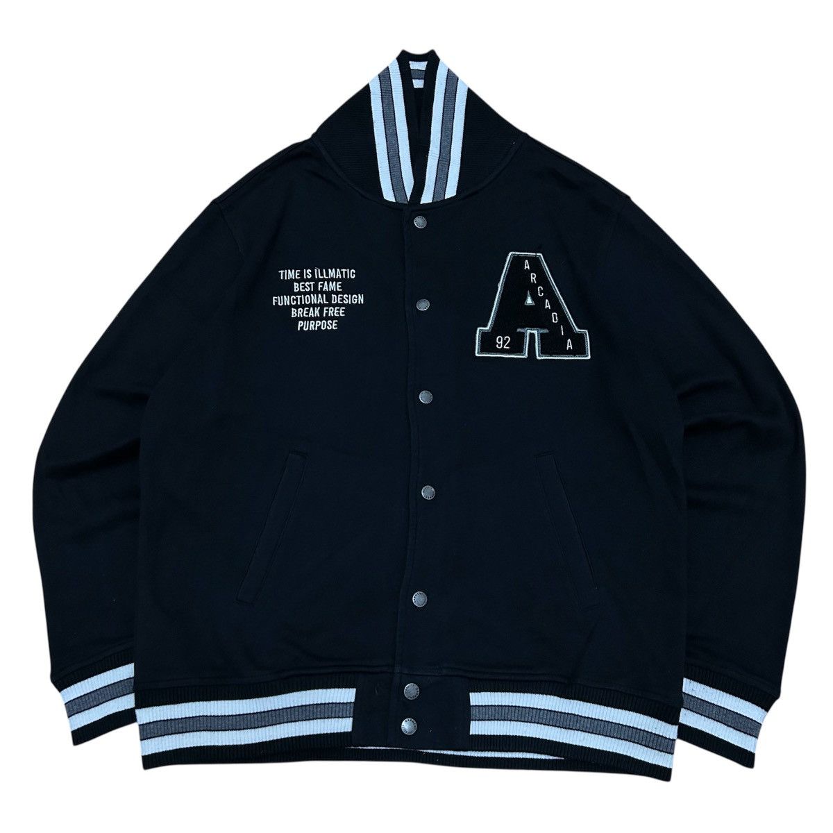 Japanese Brand Japanese Ills Arcadia 92" Varsity Full Zip Sweatshirt Size US L / EU 52-54 / 3 - 1 Thumbnail