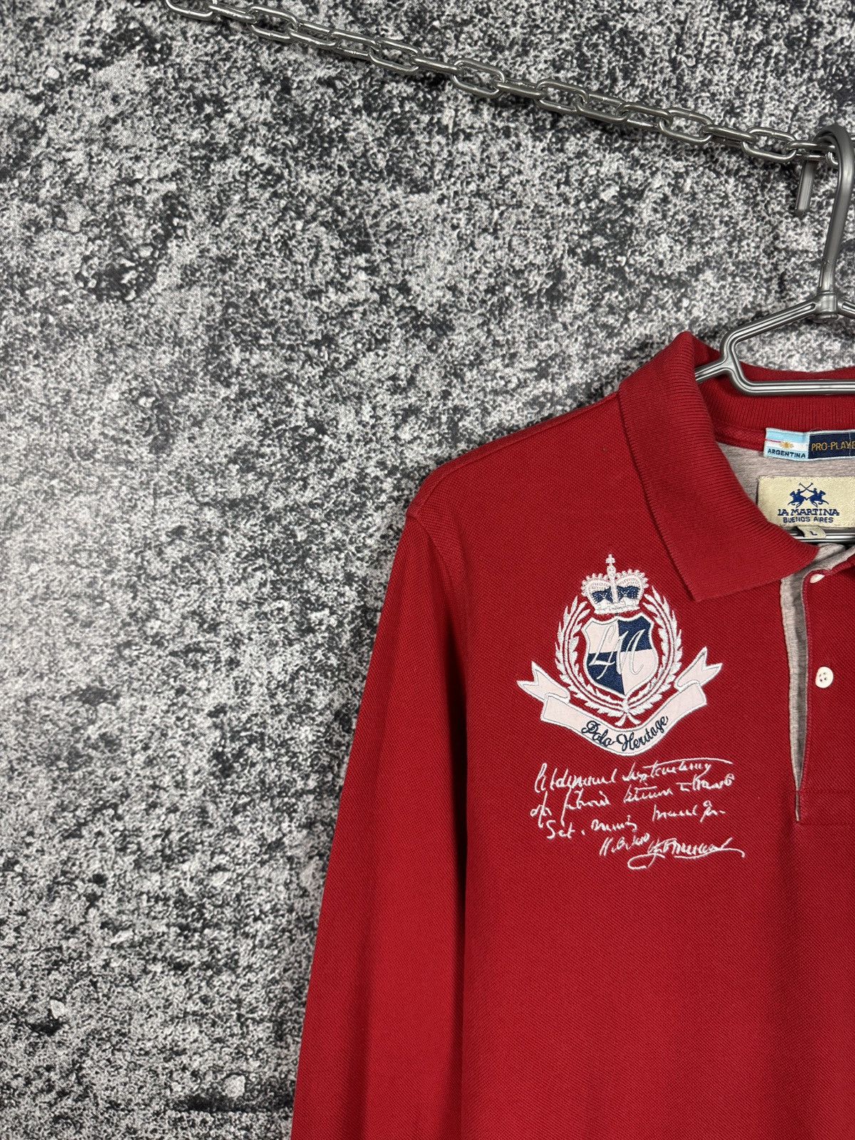 La Martina La Martina Long Sleeve Polo Big Logo Embroidery Rugby Style Size US L / EU 52-54 / 3 - 3 Thumbnail