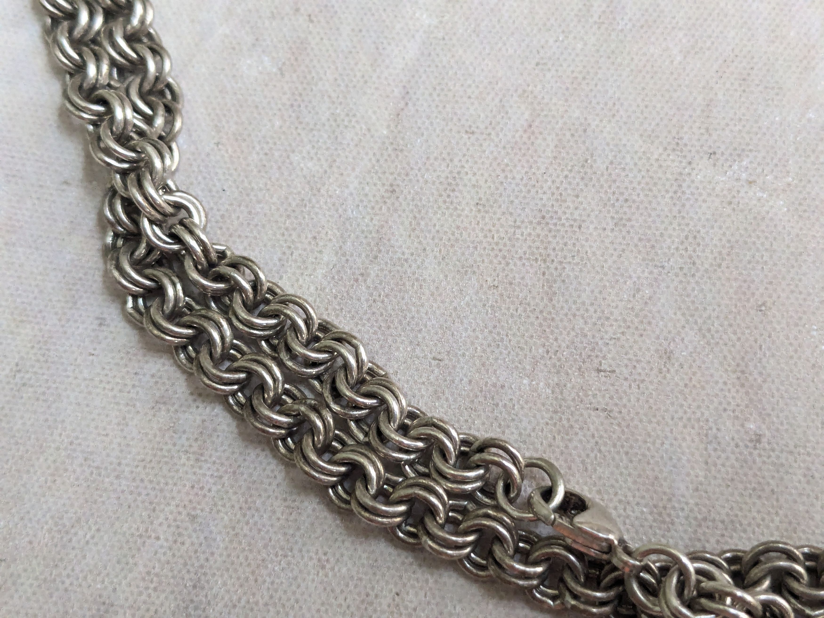 Jewelry Vintage Sterling Silver Necklace Double Rolo Biker 32" Size ONE SIZE - 9 Thumbnail