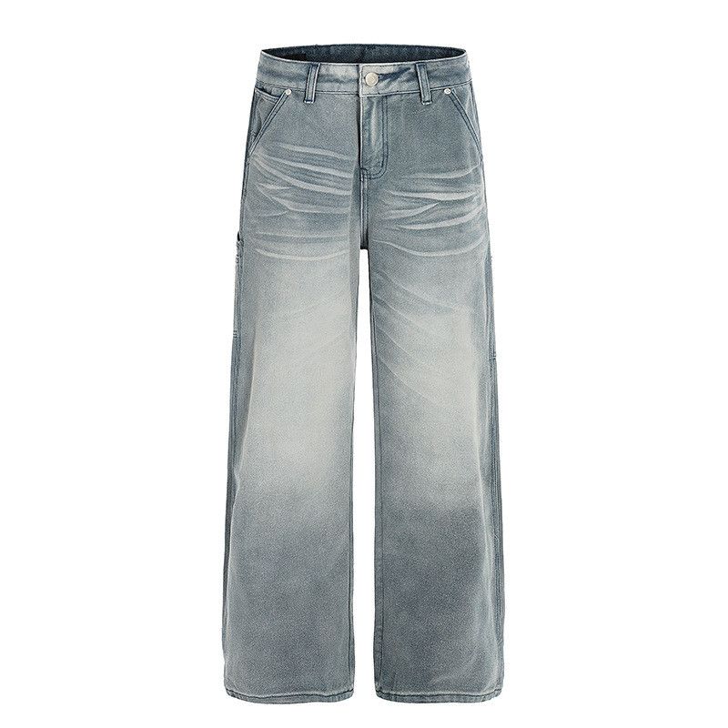 Jean American retro street style washed denim jeans for men Size US 32 / EU 48 - 1 Thumbnail