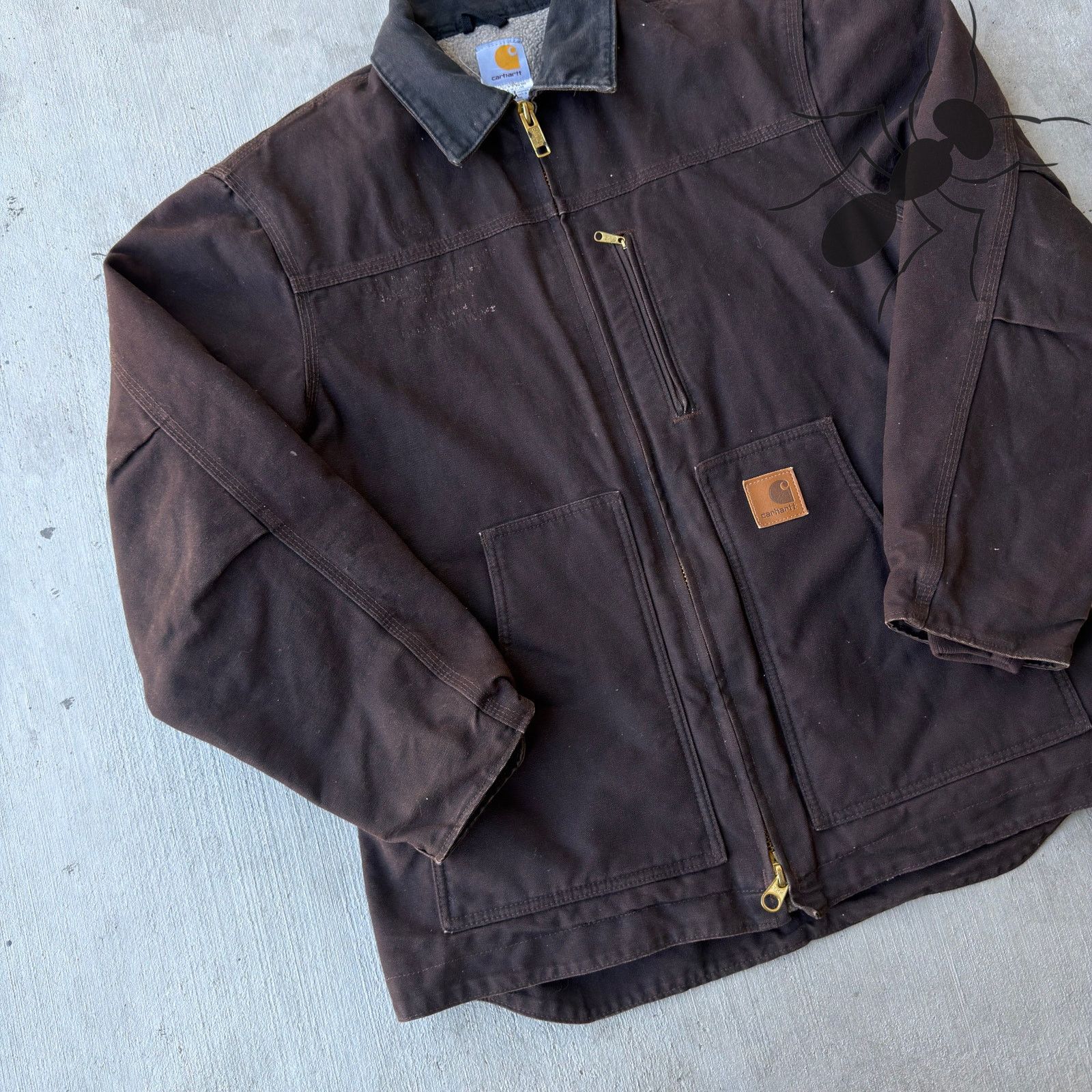 Carhartt × Vintage Vintage Y2K Carhartt C61 DKB brown chore coat work jacket Size US M / EU 48-50 / 2 - 2 Thumbnail