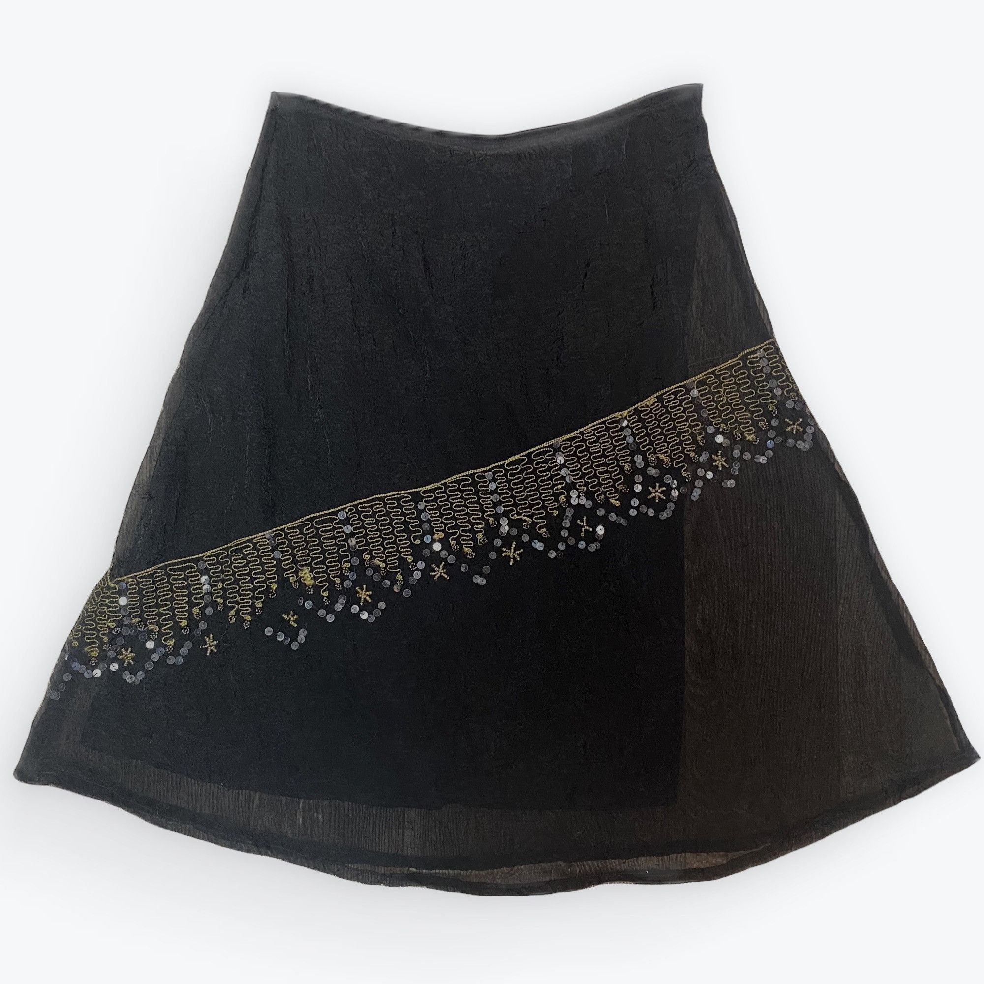 Vintage S | Sequin Black Skirt Size 27" / US 4 / IT 40 - 1 Thumbnail