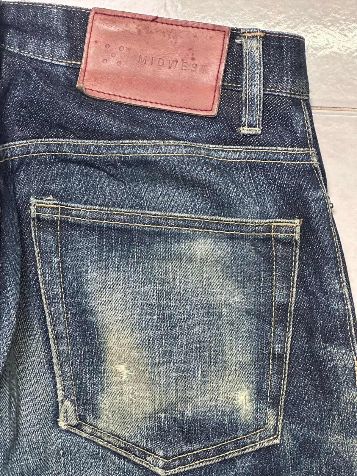 Japanese Brand Nagamine Studio x MIDWEST Japanese Selvedge Striked & Faded Size US 31 - 7 Thumbnail