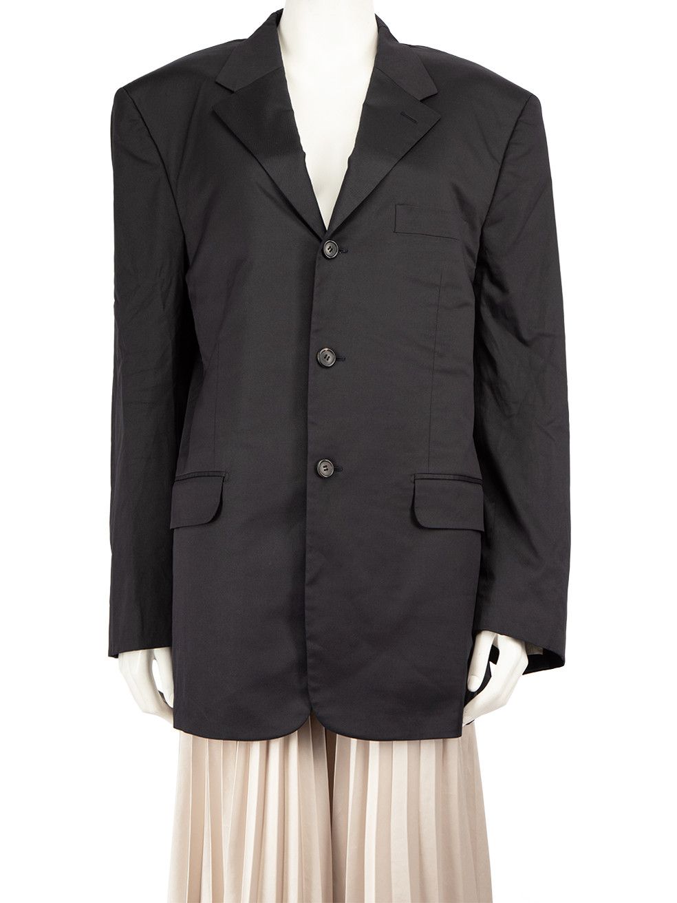 image of Prada Navy Single Breasted Button Up Blazer, Women's (Size 2XL)