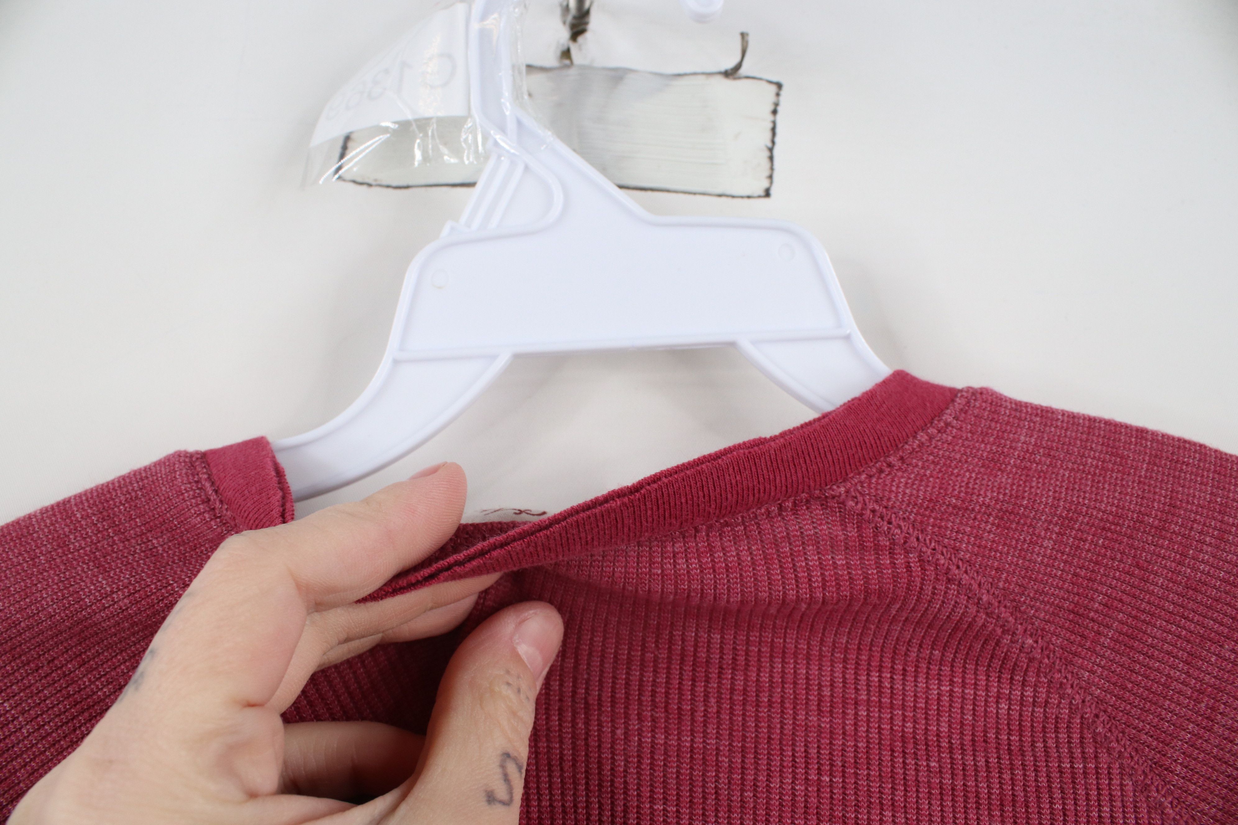 Abercrombie & Fitch × Vintage Vintage 90s Y2K Abercrombie & Fitch Knit Henley T-Shirt Red Size M / US 6-8 / IT 42-44 - 10 Thumbnail