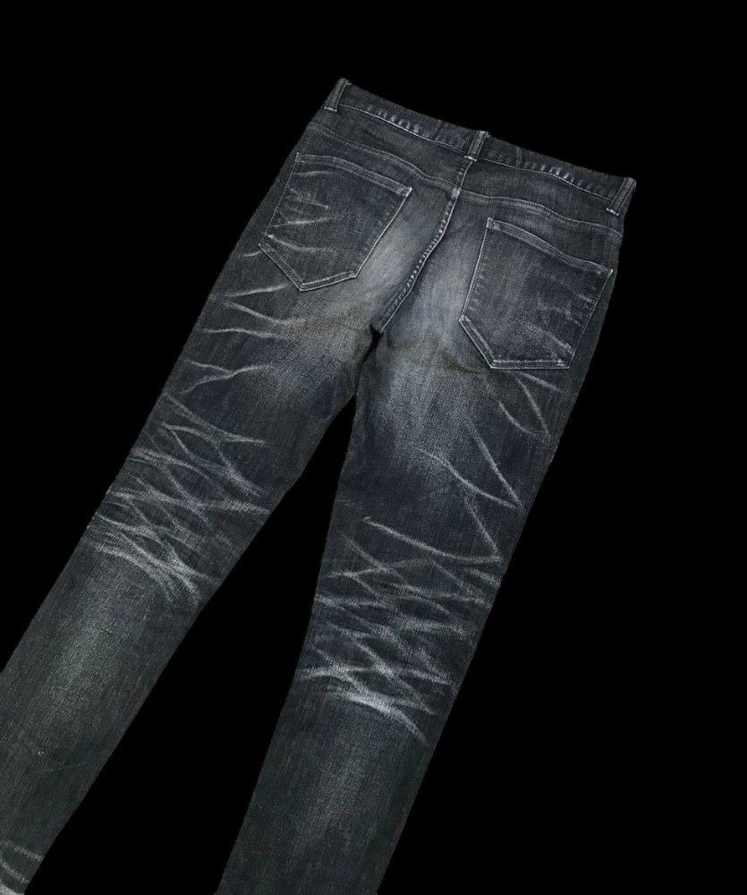 Tornado Mart × semanticdesign Semantic JAPAN Herringbone Black wash Distressed jean Slim Size US 29 - 6 Thumbnail