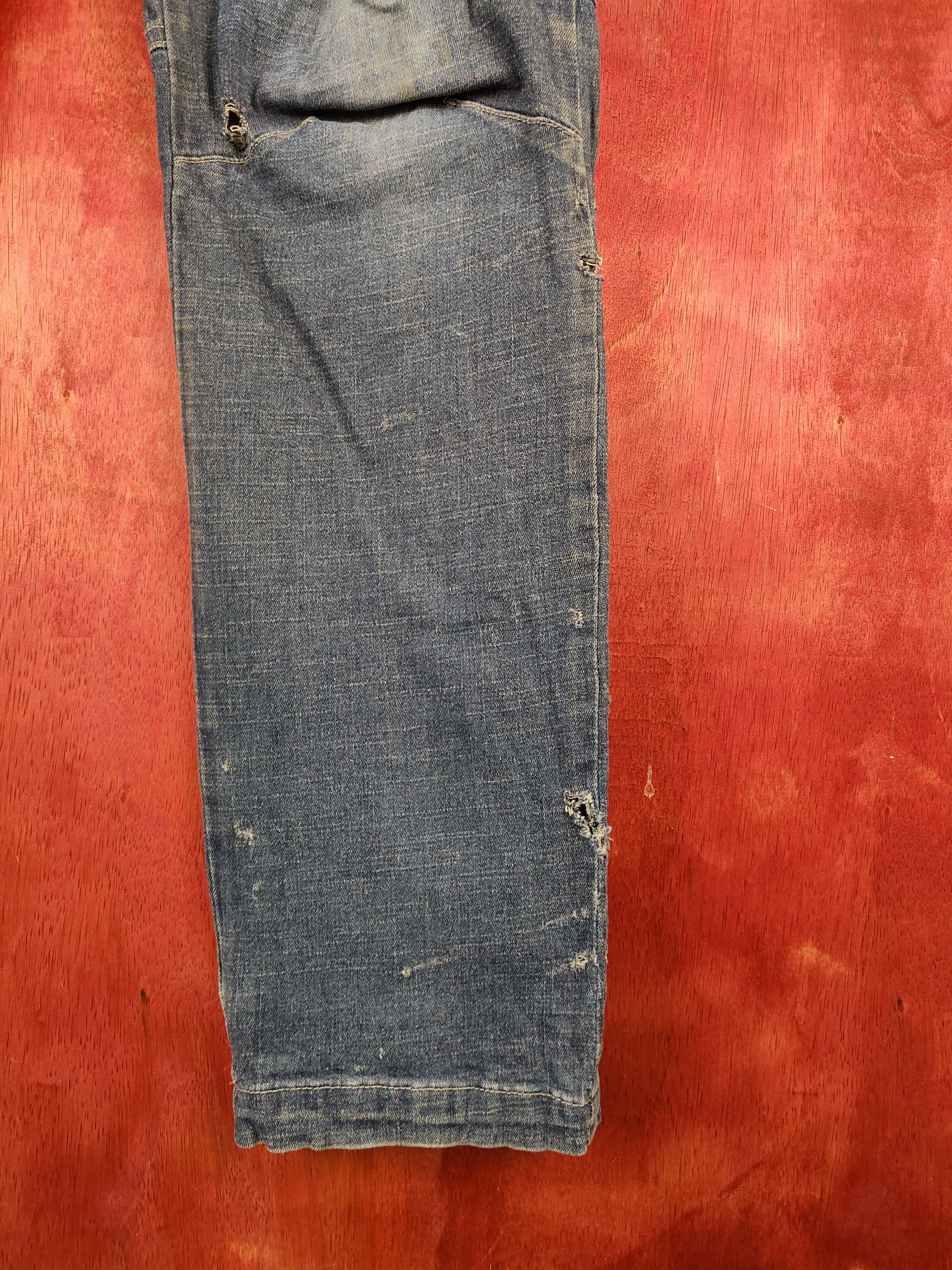 Japanese Brand FieldCore Blue Distressed Ripped Stretch Jeans #S2125 Size US 34 / EU 50 - 8 Thumbnail