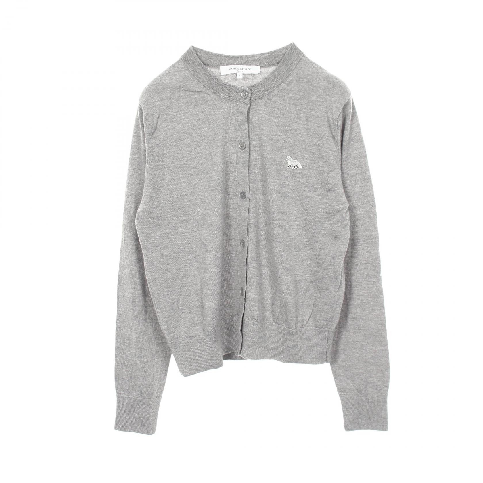 Maison Kitsune Maison Kitsune Maison Kitsune FOX Patch Wool Cardigan Textile Tops DUTY FREE for USA Size ONE SIZE - 1 Thumbnail