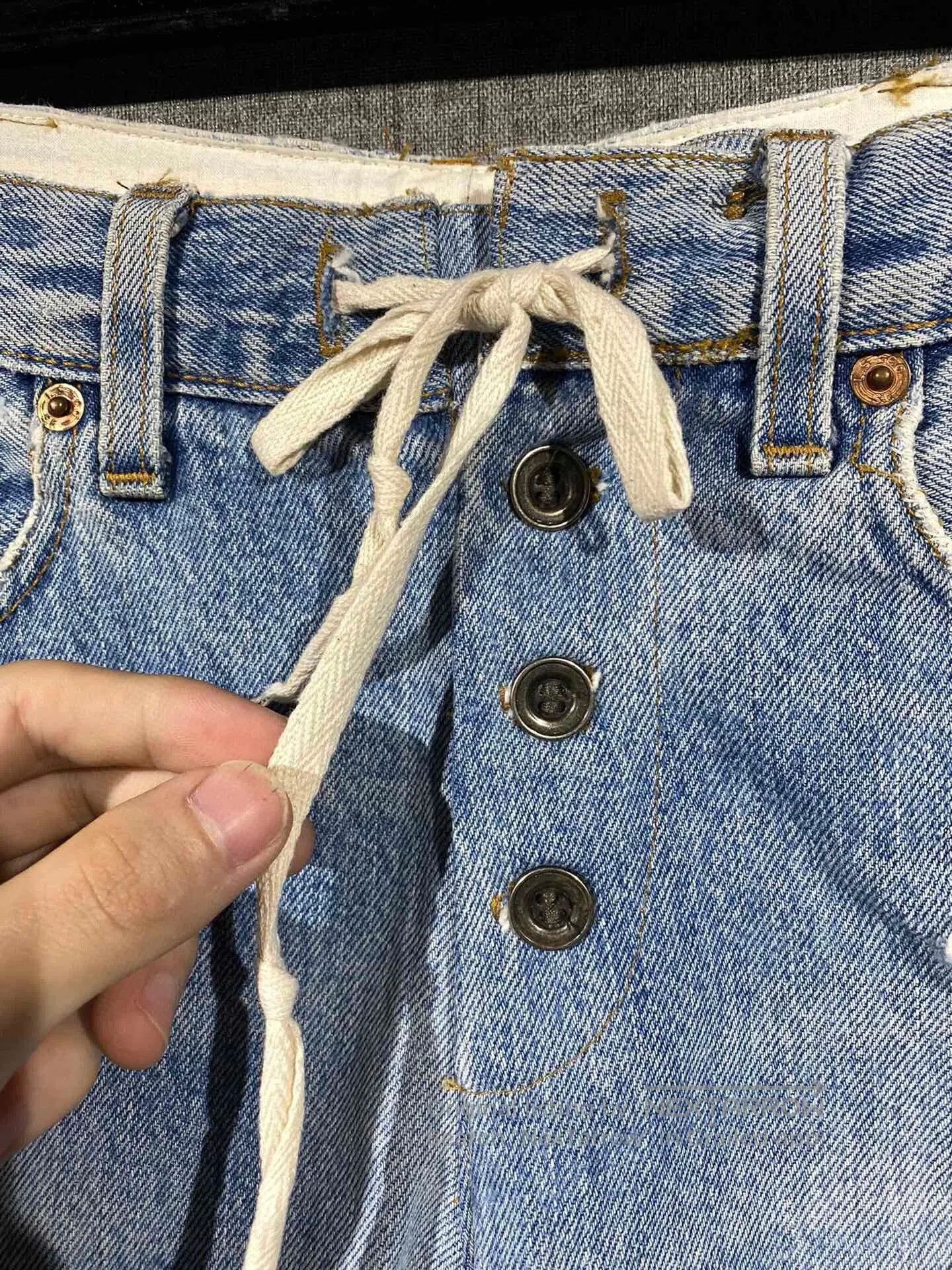Greg Lauren greg lauren blue denim shorts for women. Size 22" - 3 Thumbnail