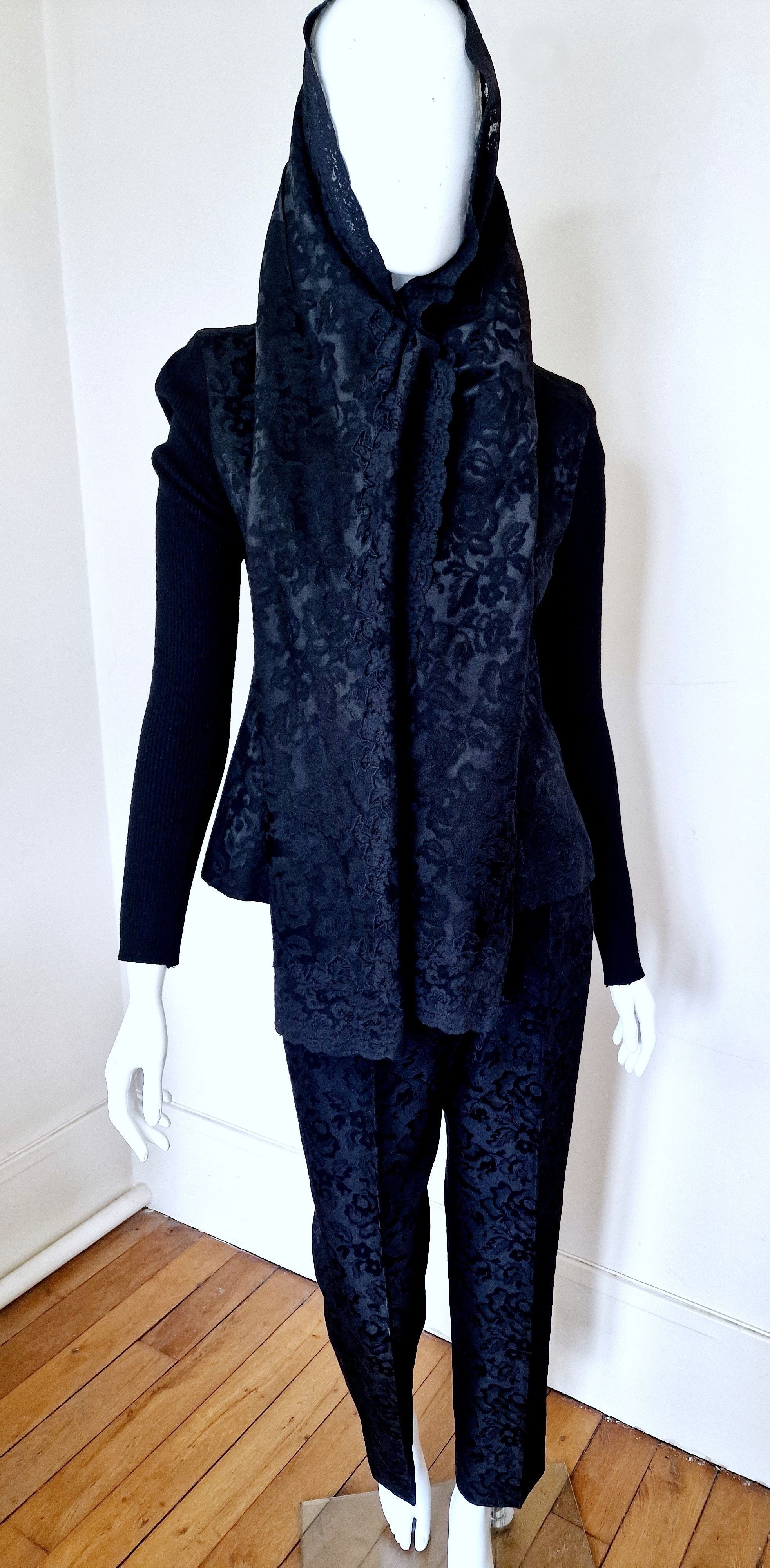 Dior Christian Dior 1998 Galliano Lace Mourning Veil Dress Suit Size M / US 6-8 / IT 42-44 - 9 Thumbnail