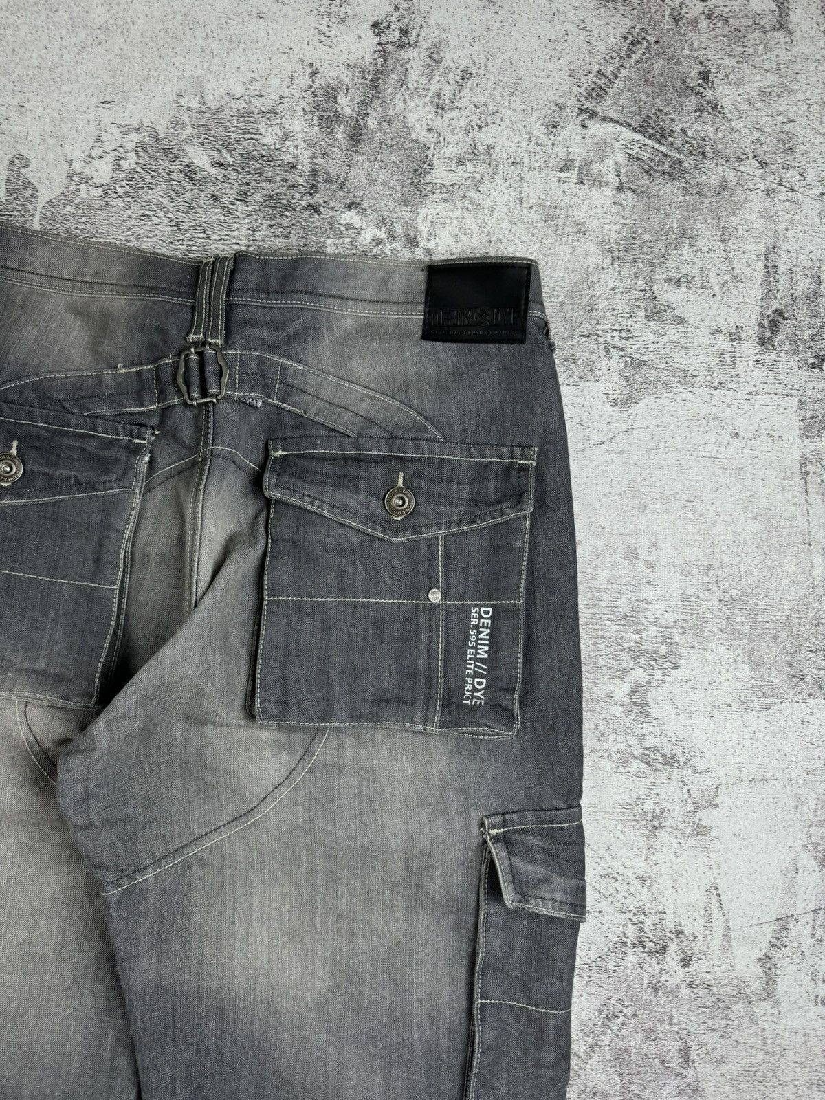 Japanese Brand Denim & Dye Rap Distressed Faded Cargo Multipocket Jeans Size US 34 / EU 50 - 6 Thumbnail