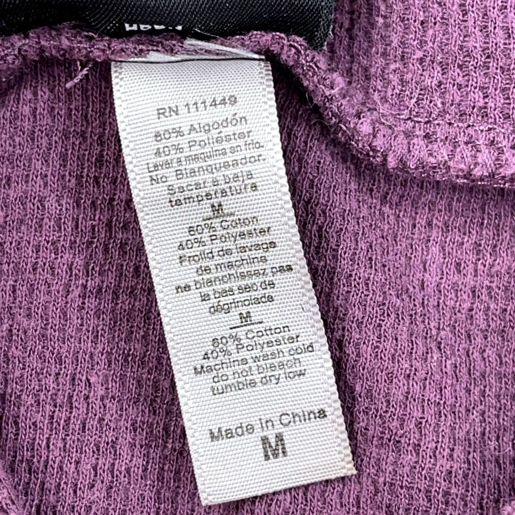 Harley Davidson Vintage Harley-Davidson Shirt Women Medium Purple Thermal Hoodie Waffle Knit Size M / US 6-8 / IT 42-44 - 7 Thumbnail
