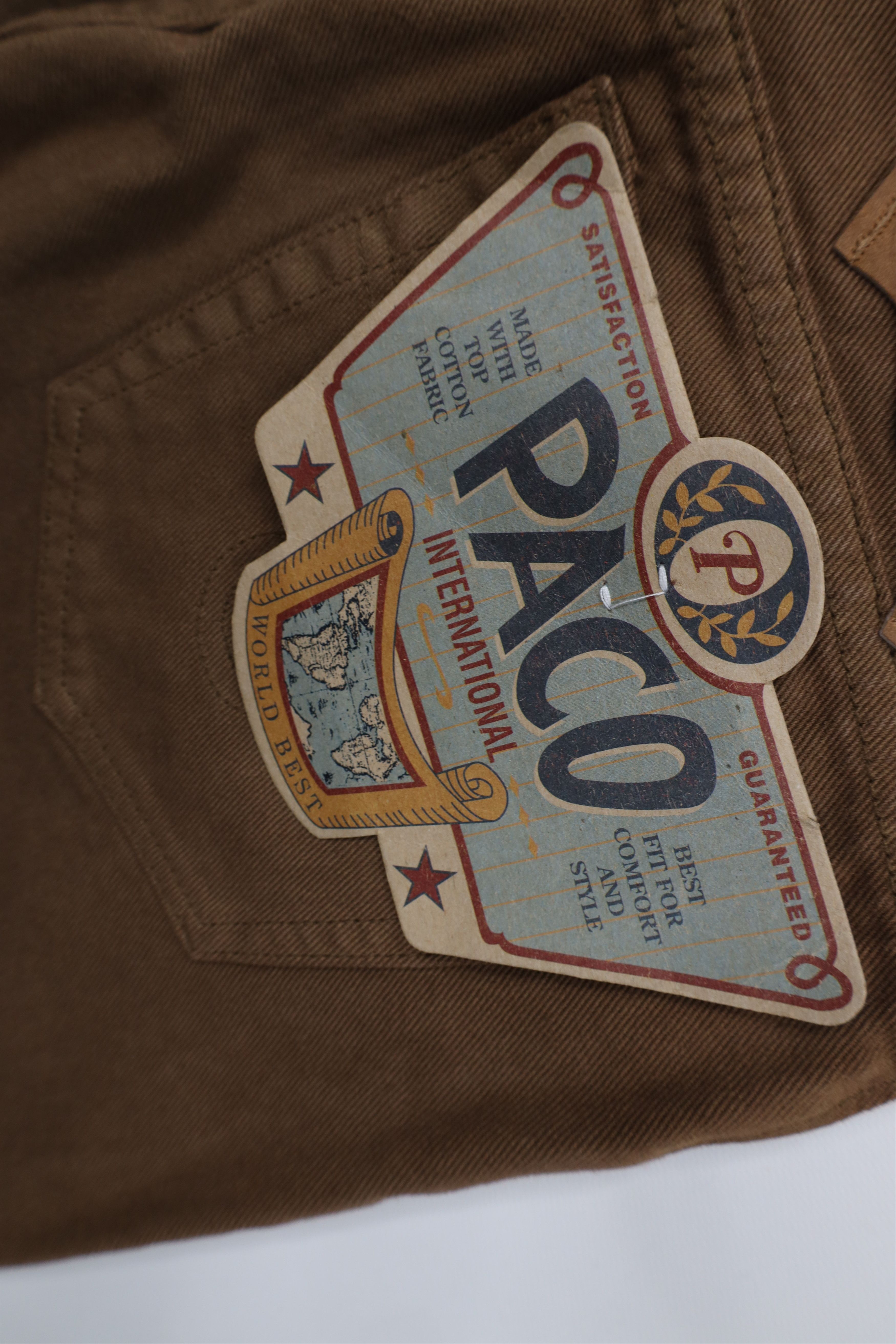 Vintage Deadstock Vintage 90s Paco Hip Hop Denim Jean Shorts Brown Size US 30 / EU 46 - 9 Thumbnail