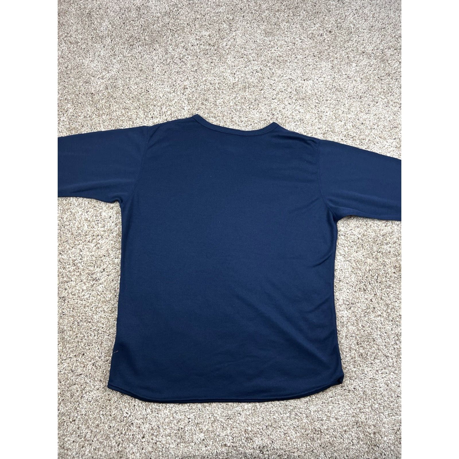 Nike VINTAGE Nike Shirt XL Blue Dri-FIT Long Sleeve Swoosh Training USA Made Y2K Mens Size US XL / EU 56 / 4 - 4 Thumbnail