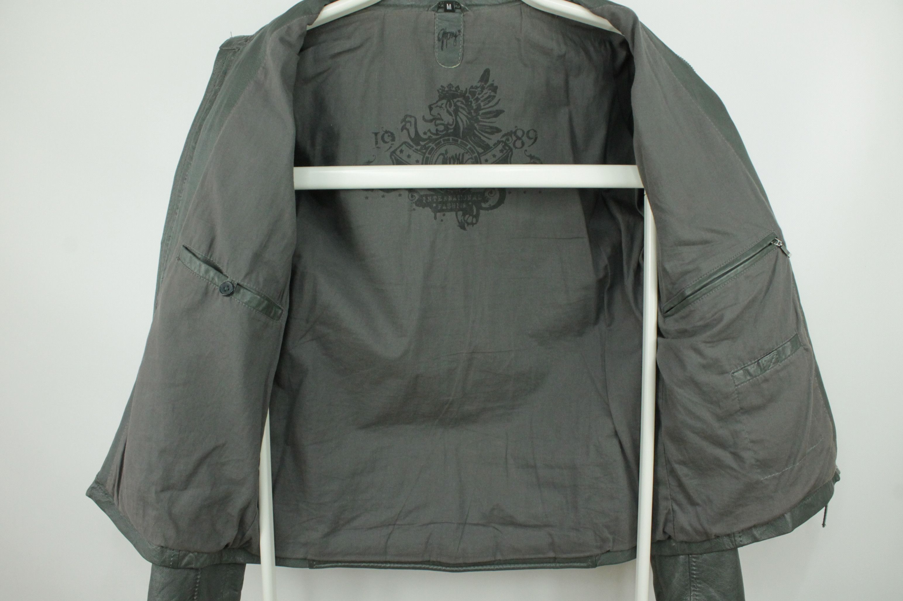 Gypsy Gipsy Men's Chester Legv Slim Fit Leather Jacket Gray Size US M / EU 48-50 / 2 - 8 Thumbnail
