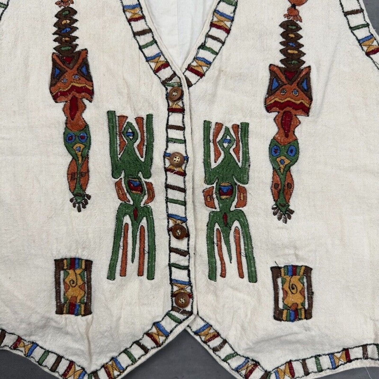 Vintage Vintage AGAPO Embroidered Vest Size M / US 6-8 / IT 42-44 - 3 Thumbnail