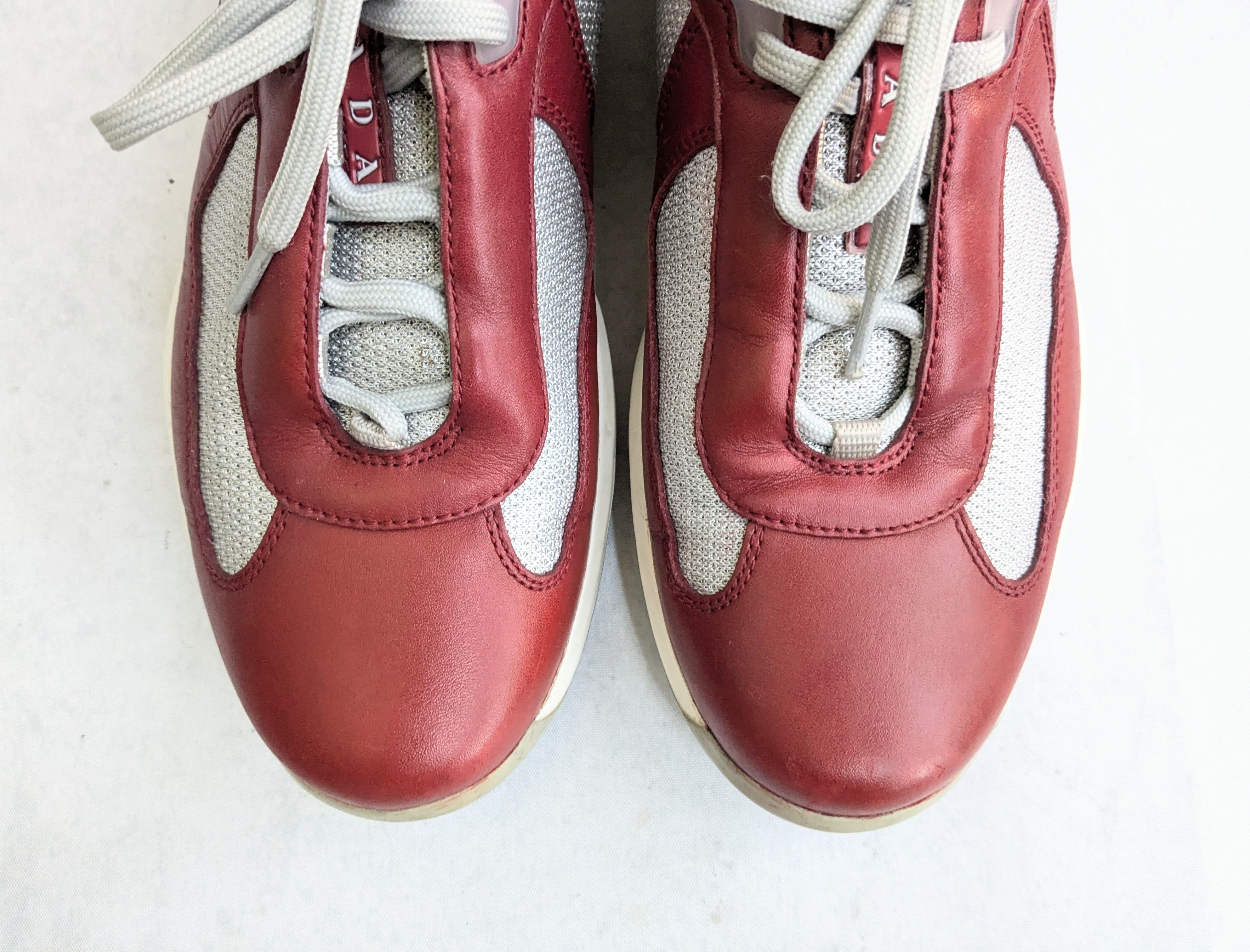Prada Prada America's Cup Sneakers Red 9 Low Tops Leather Size US 9 / EU 42 - 2 Thumbnail