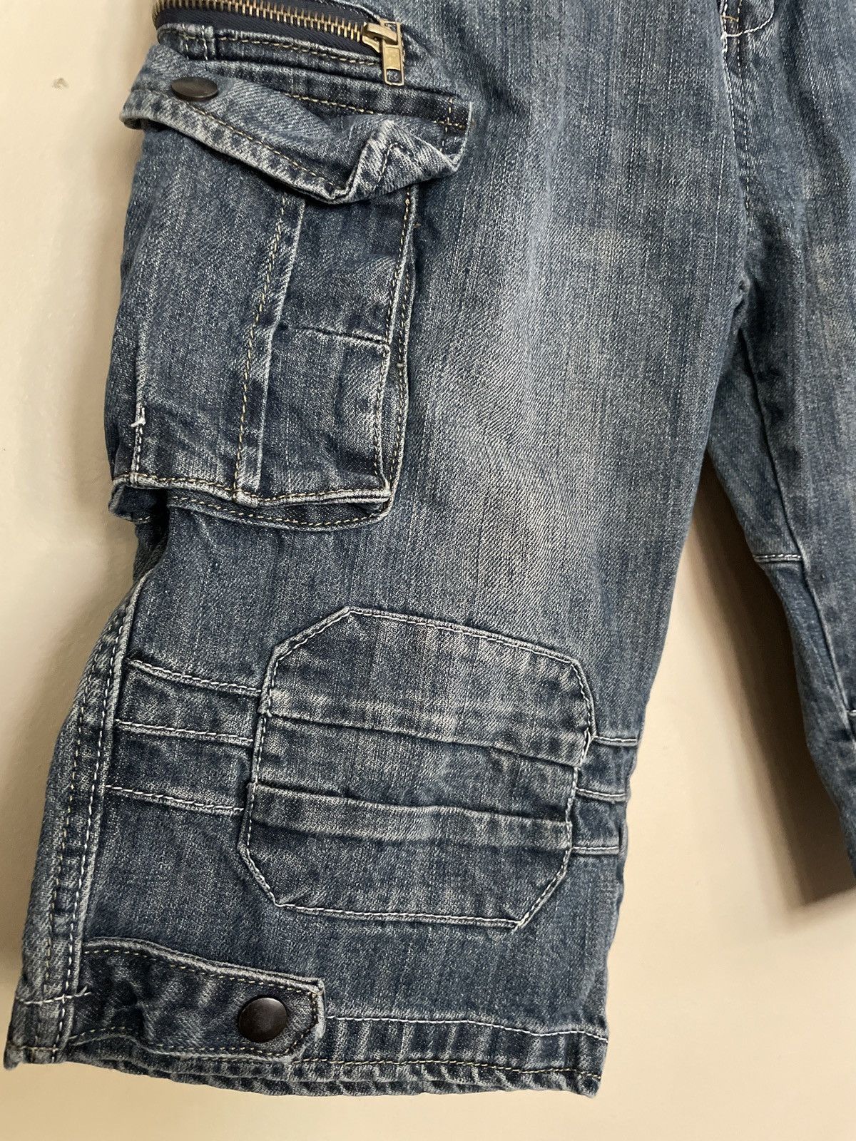 Designer × Vintage Vintage Blue Jean Denim Shorts JORTS Skater Cargo Baggy Y2K Size US 32 / EU 48 - 2 Thumbnail