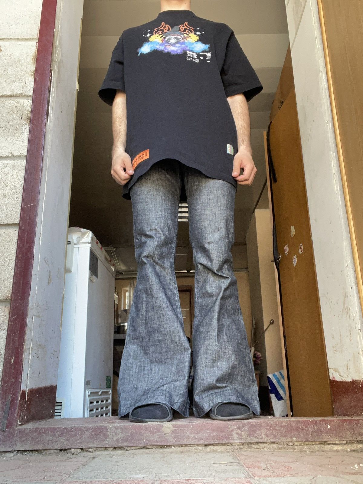 If Six Was Nine × Japanese Brand × Le Grande Bleu (L.G.B.) Obsidian Flare Denim — LGB × Ifsixwasnine Hybrid Size US 33 - 22 Thumbnail