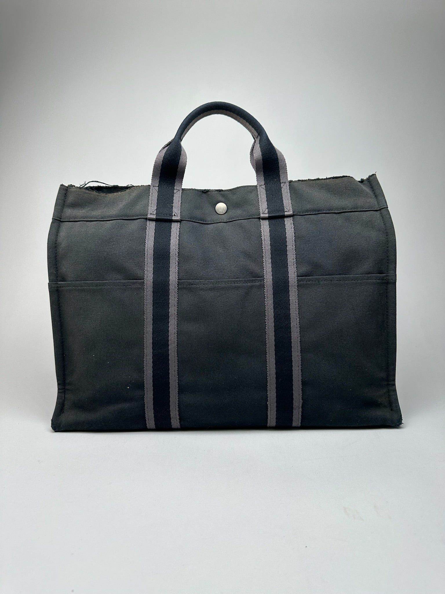 Other Vintage Hermes Canvas shopper black Size ONE SIZE - 1 Thumbnail