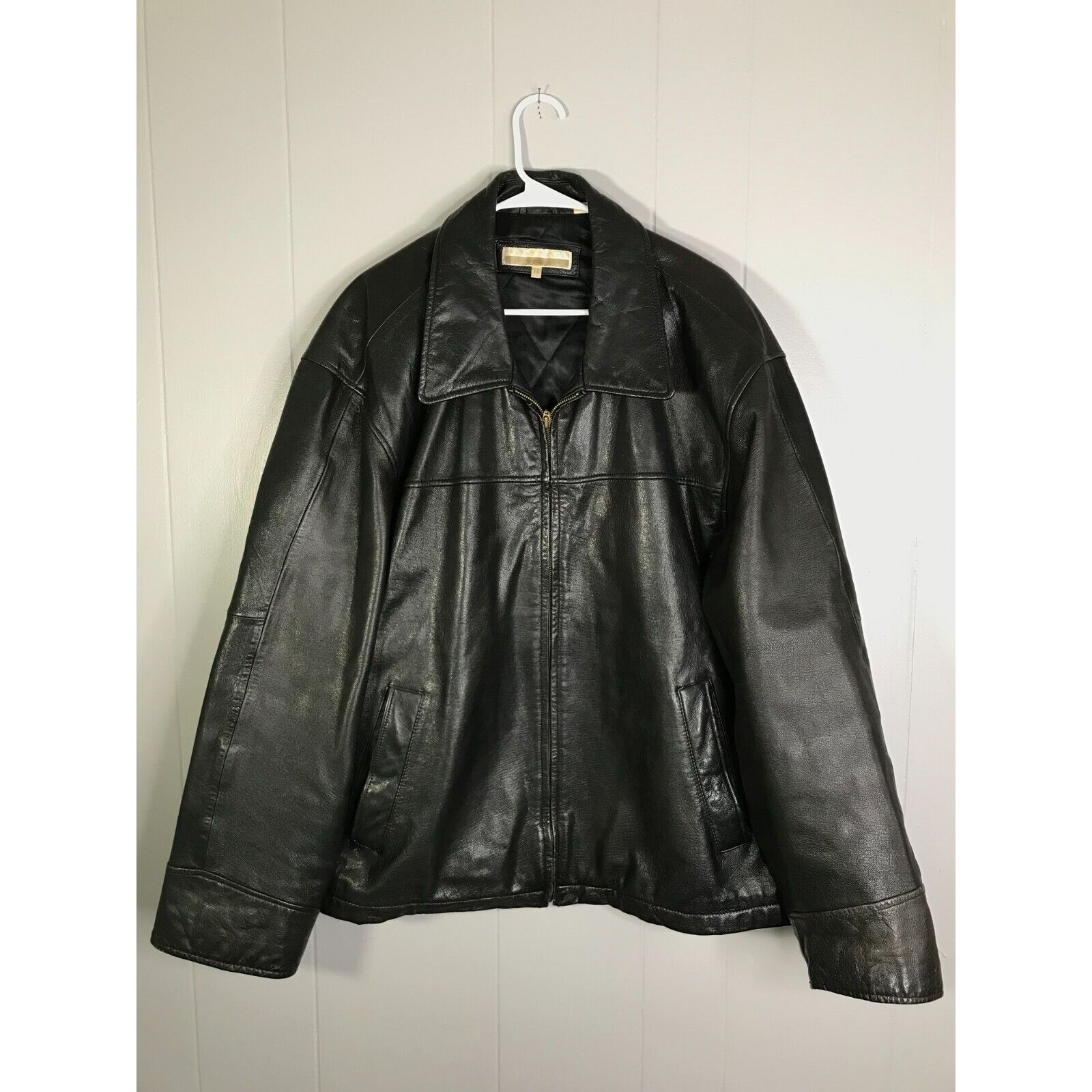 Perry ellis lambskin leather jacket best sale