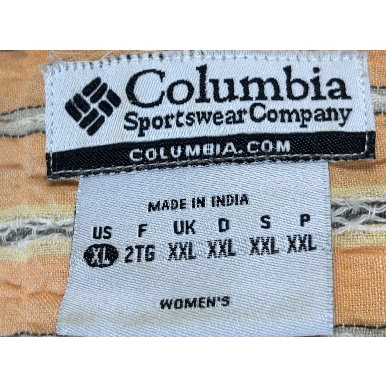 X-LARGE Columbia Crinkle Button Up Shirt Sz X-Large Women’s Striped Gauze Hiking Outdoor Size XL / US 12-14 / IT 48-50 - 7 Thumbnail