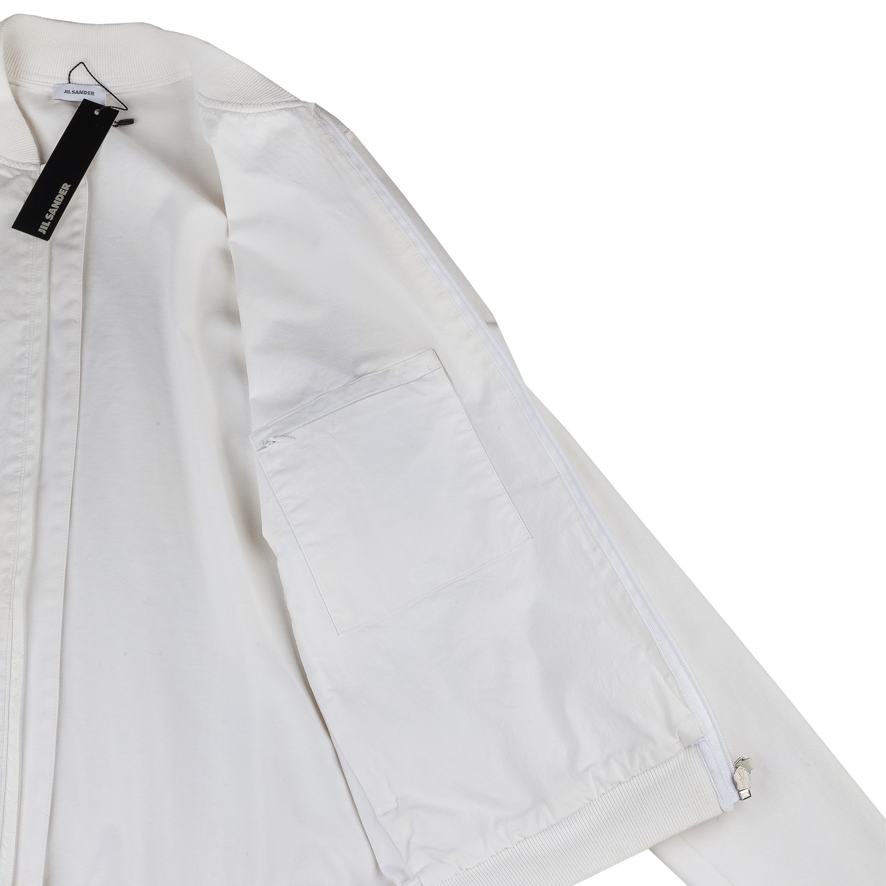 Jil Sander JIL SANDER White Cotton Bomber Jacket Size US L / EU 52-54 / 3 - 5 Thumbnail