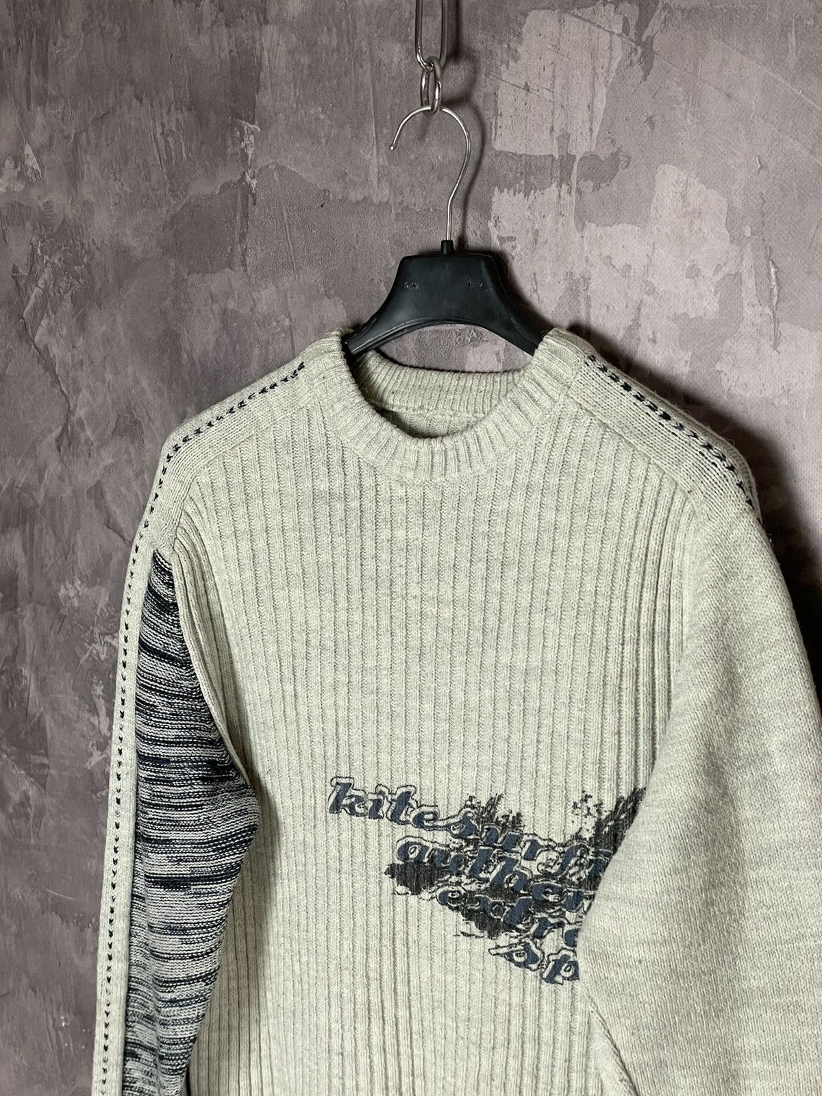 Tribal Streetwear × Vintage Y2K VTG 2000s Japanese 3D Striped Knit Sweater Size US M / EU 48-50 / 2 - 9 Thumbnail