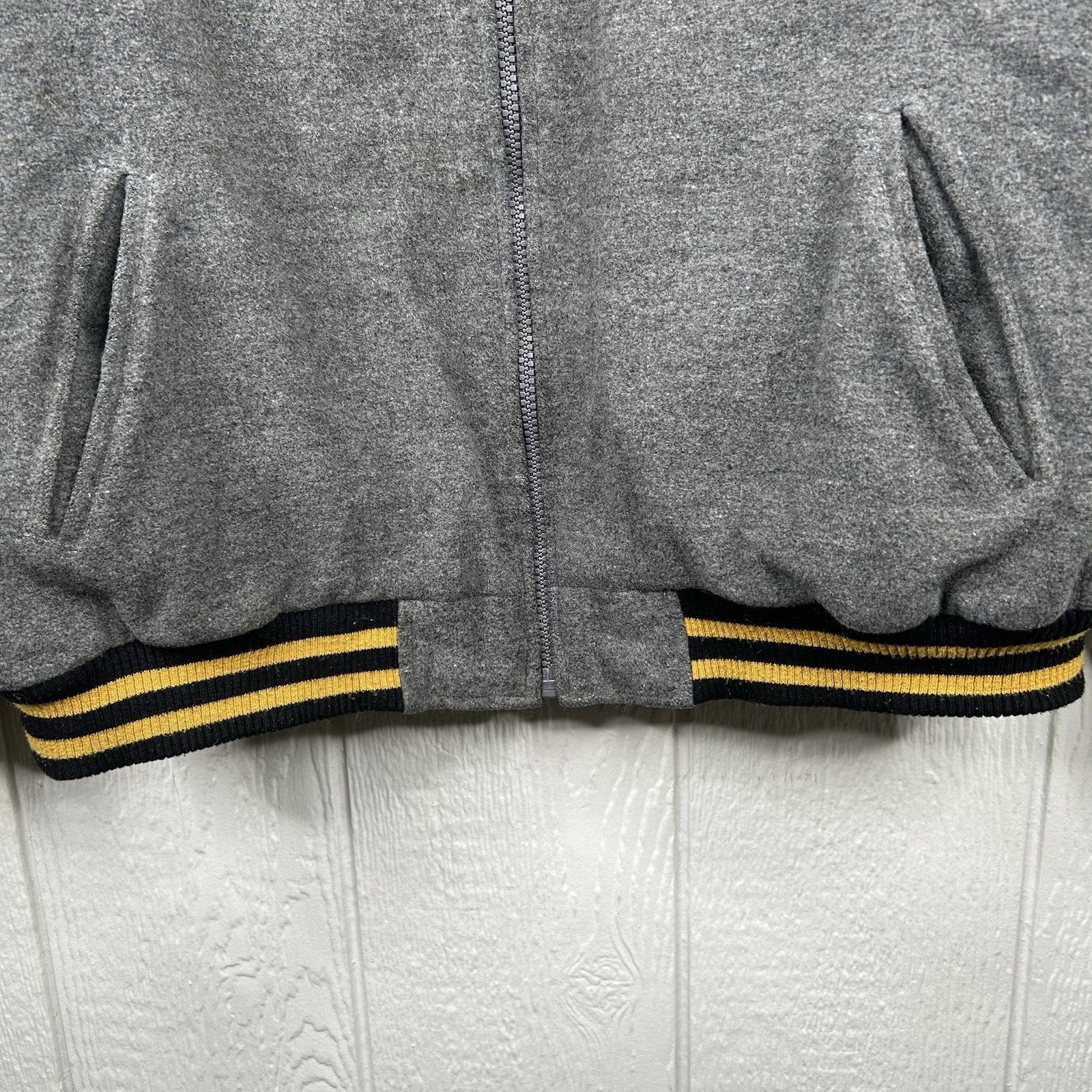 NFL Y2K Pittsburgh Steelers NFL Zip-Up Wool Bomber Jacket XLarge Size US XL / EU 56 / 4 - 10 Thumbnail