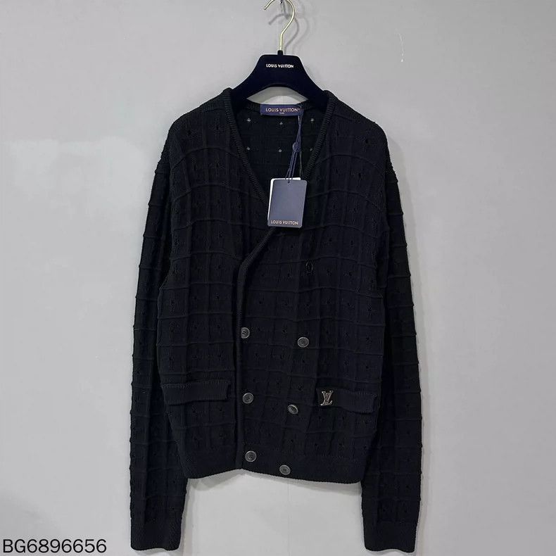 Louis Vuitton Louis Vuitton Double-Breasted Logo Knit Coat- Size M / US 6-8 / IT 42-44 - 3 Thumbnail