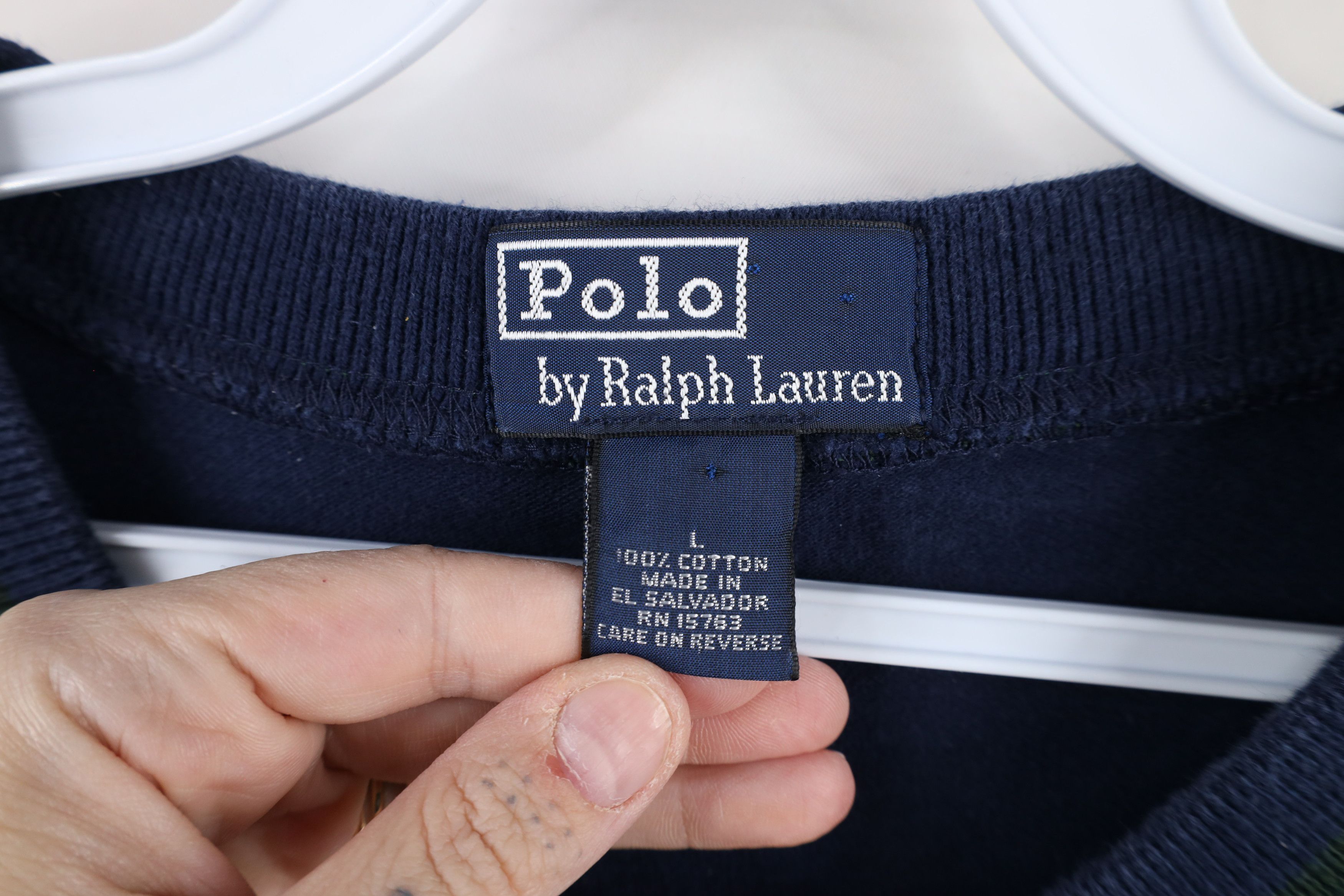 Ralph Lauren × Vintage Vintage 90s Ralph Lauren Cotton Heavyweight T-Shirt Blue Size US L / EU 52-54 / 3 - 4 Thumbnail