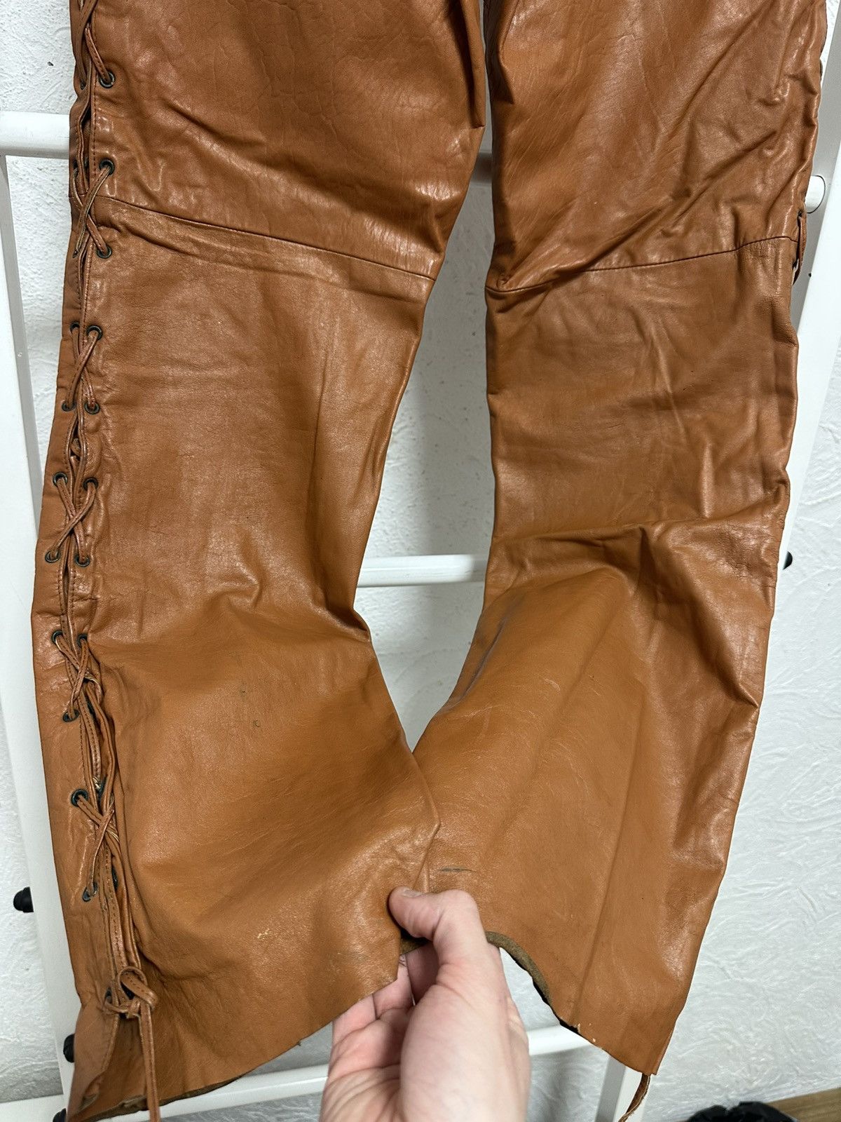 Cowboy Equipment Vintage Cowboy Style Leather Pants Men’s S – Genuine Leather Size US 30 / EU 46 - 10 Thumbnail