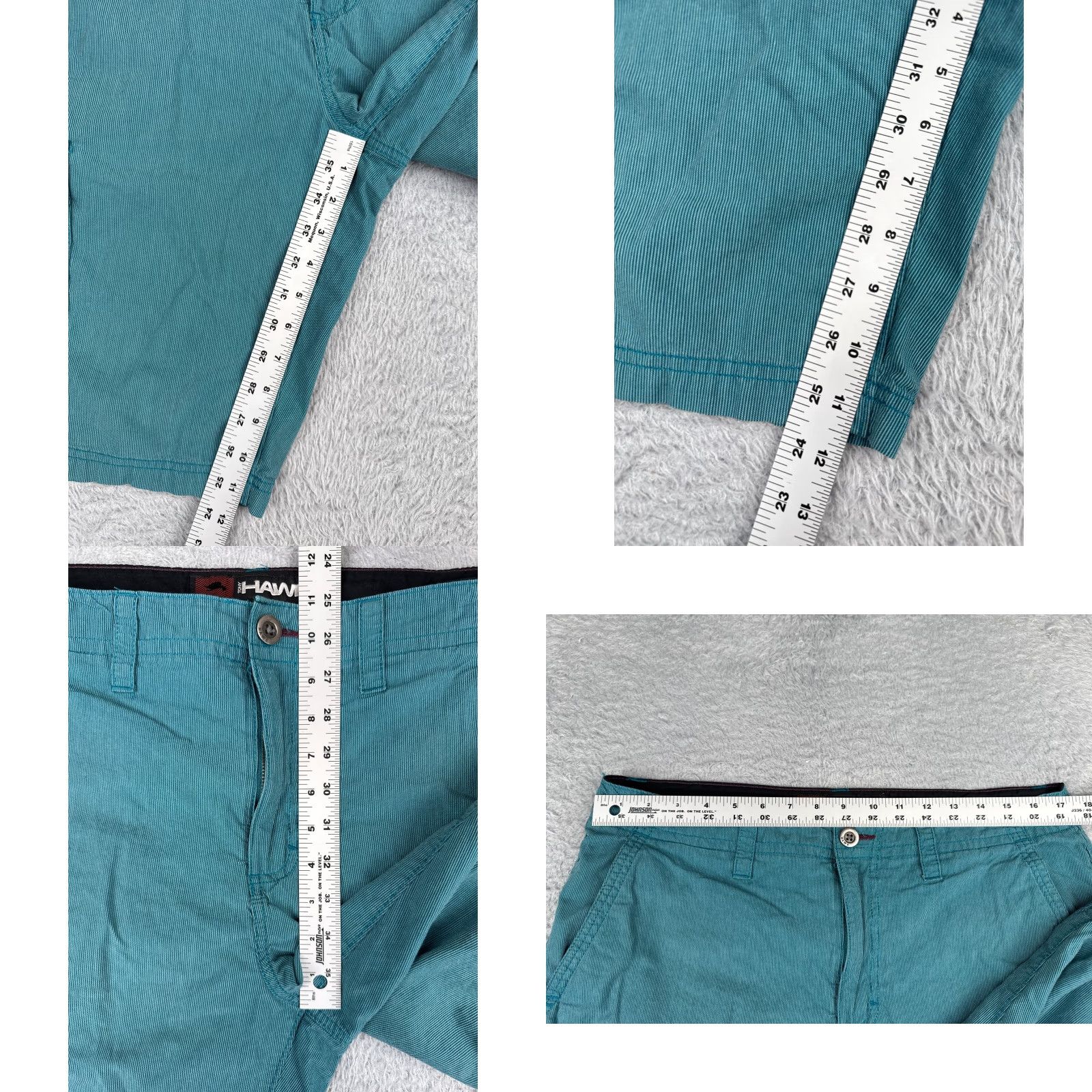Vintage HAWK ONeill Shorts Men 33 Green Stripe Cargo Regular Cargo Shorts 100% Cotton Beach Vintage No Size US 33 - 8 Thumbnail