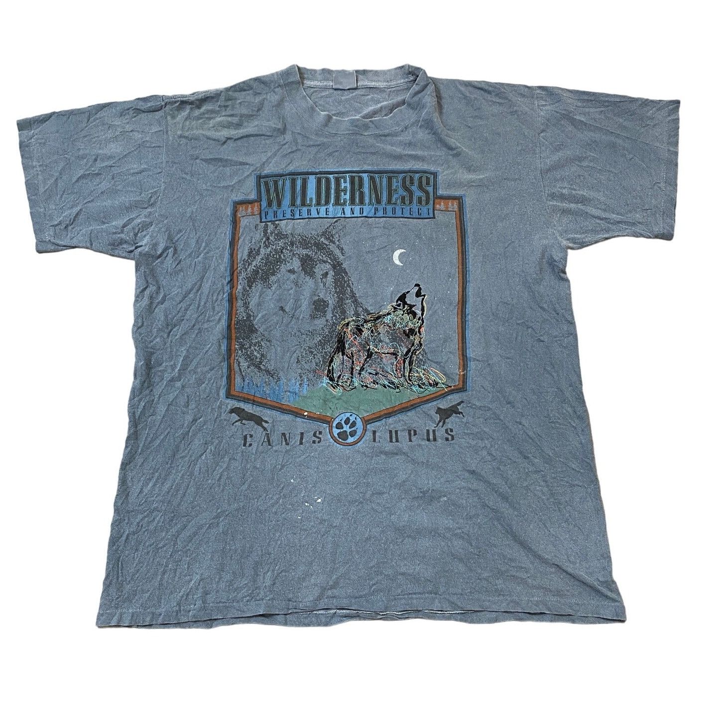 Vintage VTG Hugger Wilderness Preserve Wolf Embroidered T Shirt XL Size US XL / EU 56 / 4 - 1 Thumbnail