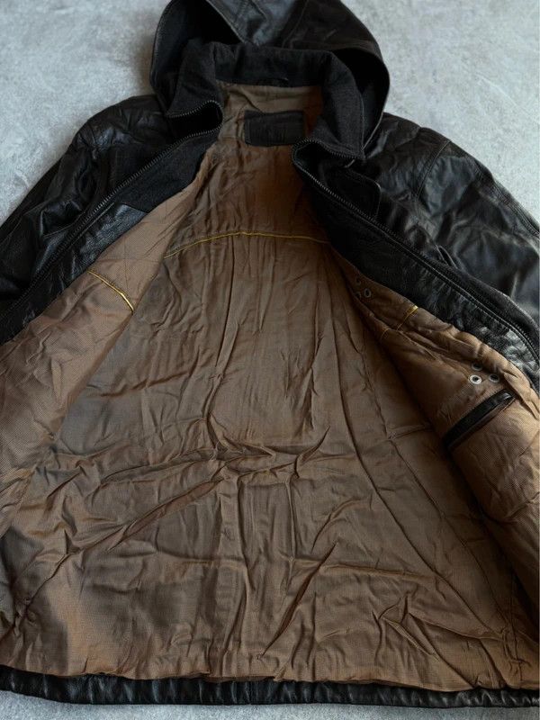 Other Vintage Calf Leather Fireman Clasp Hooded Jacket Size US M / EU 48-50 / 2 - 5 Thumbnail