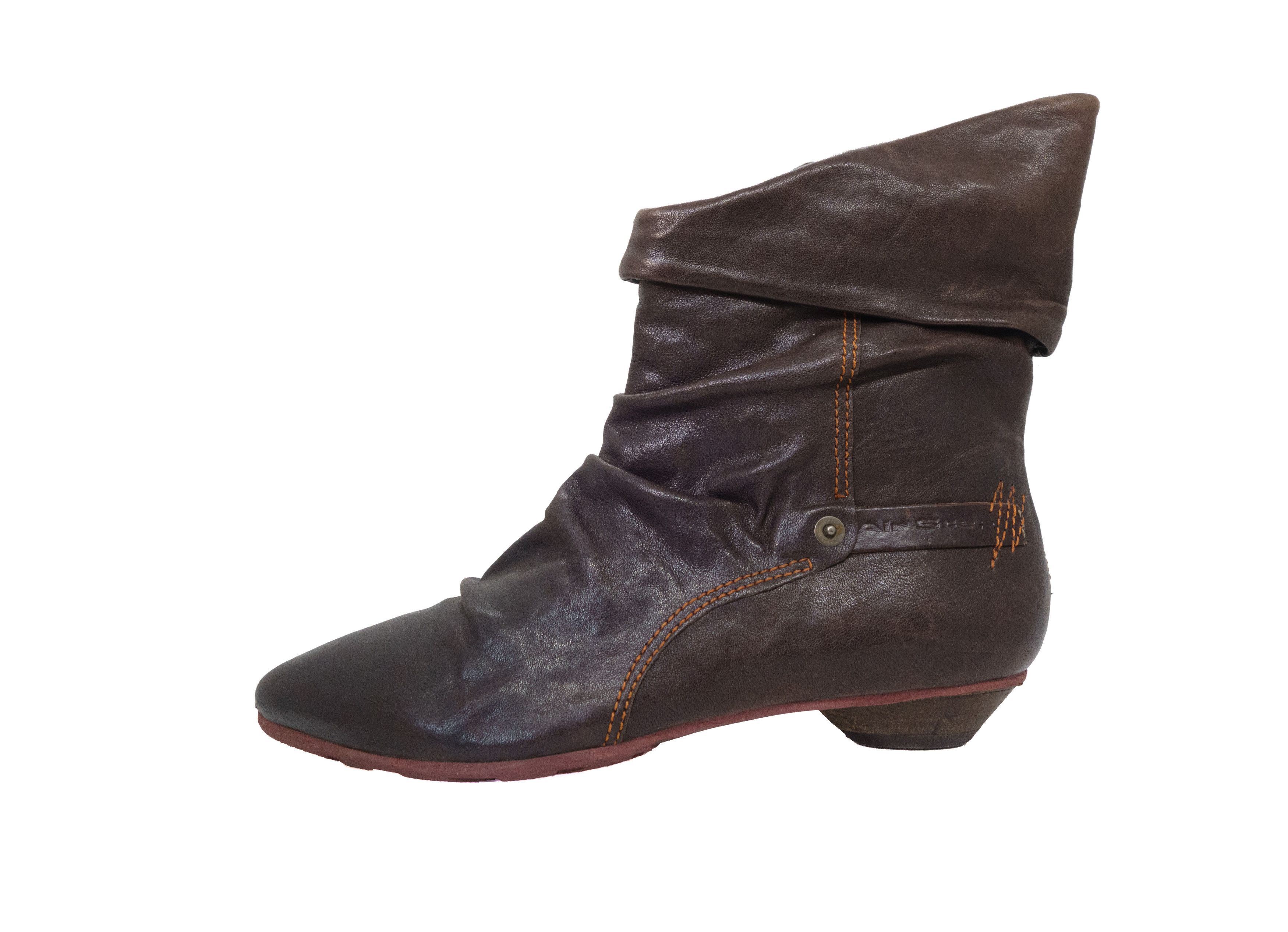 A.S.98 00s Airstep Leather Slouch Cossacks Ankle Zip Grunge Boots Size US 8 / IT 38 - 2 Thumbnail