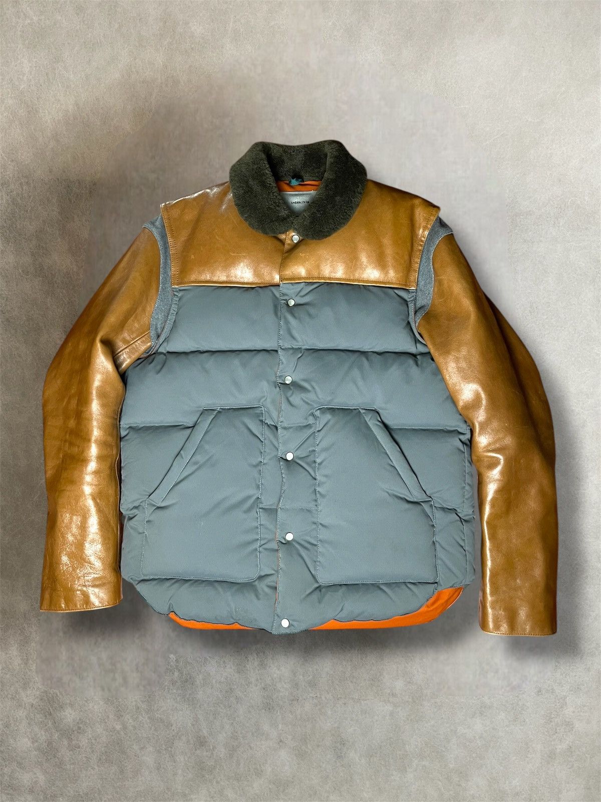Undercover AW2012 Undercover leather sleeve down feather puffer jacket Size US L / EU 52-54 / 3 - 1 Thumbnail